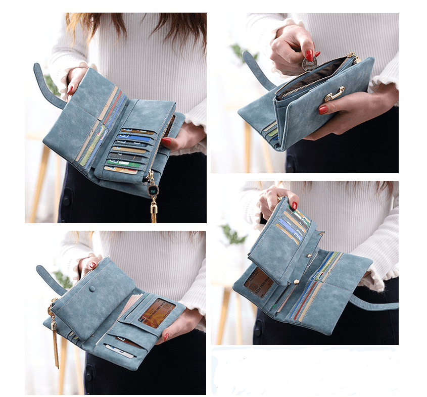 Scrub ladies multi-function coin purse tassel pendant wallet ladies wallet
