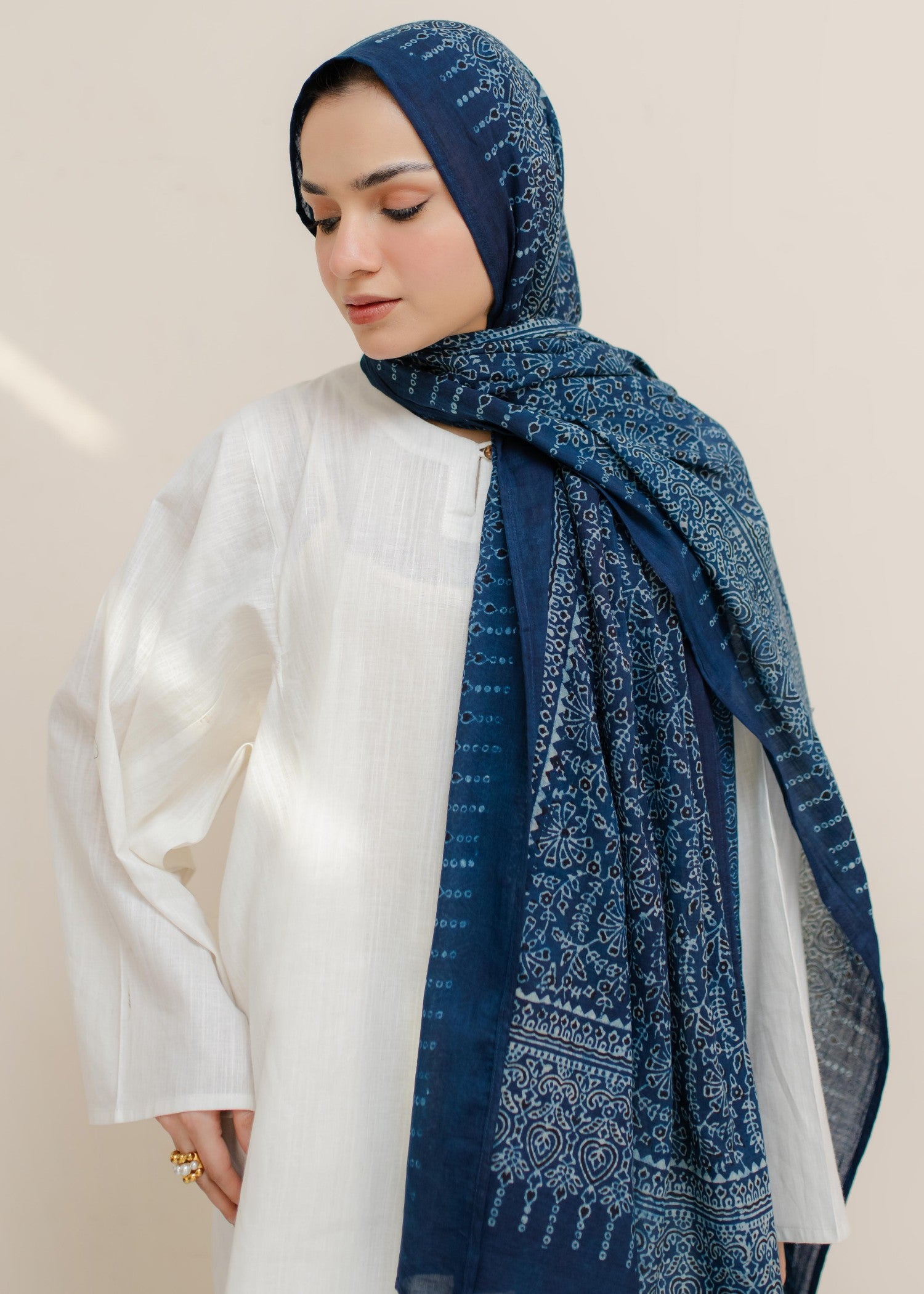 lawn cotton Hijab in Midnight blue