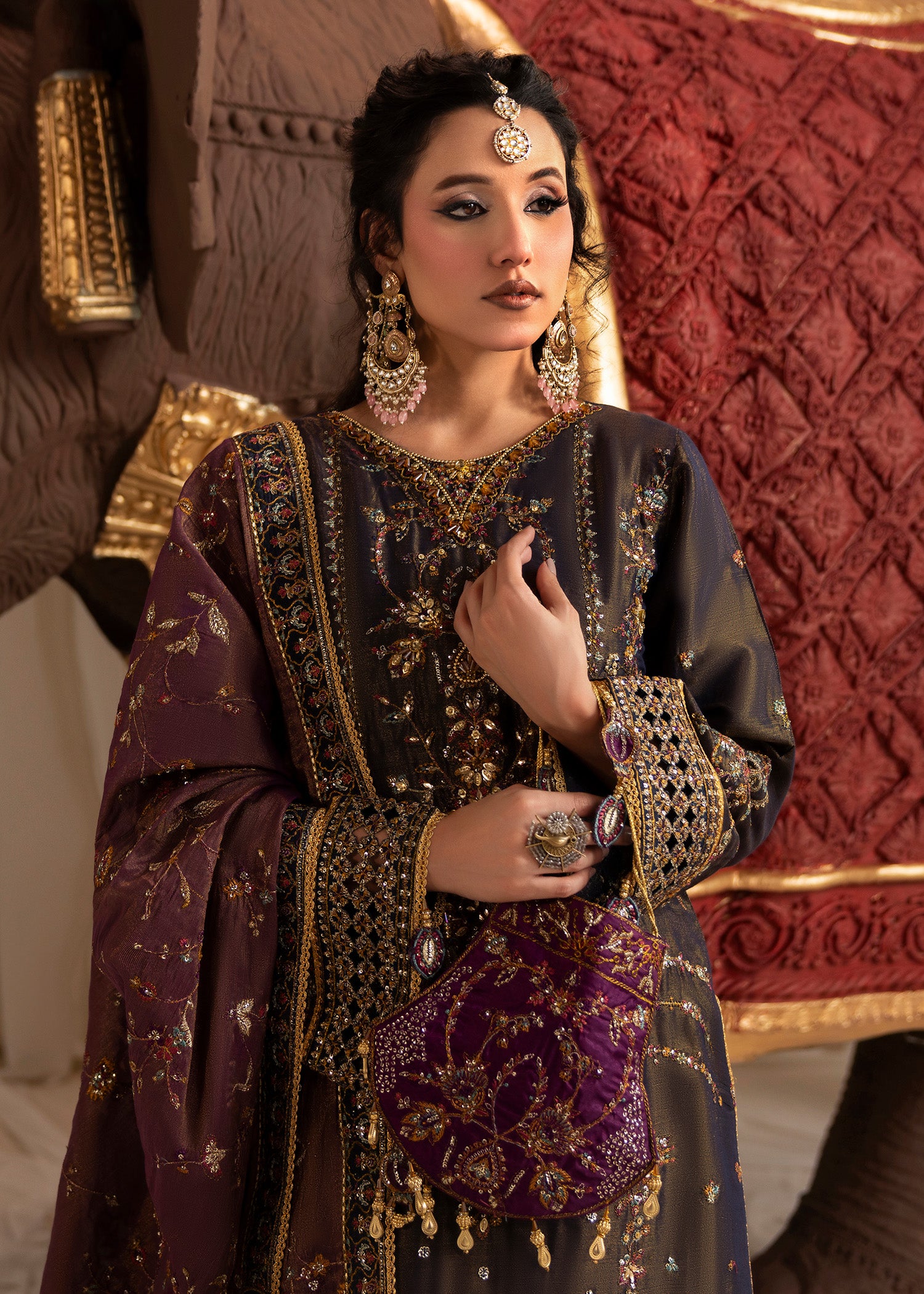 masuri Lehenga in Navy blue
