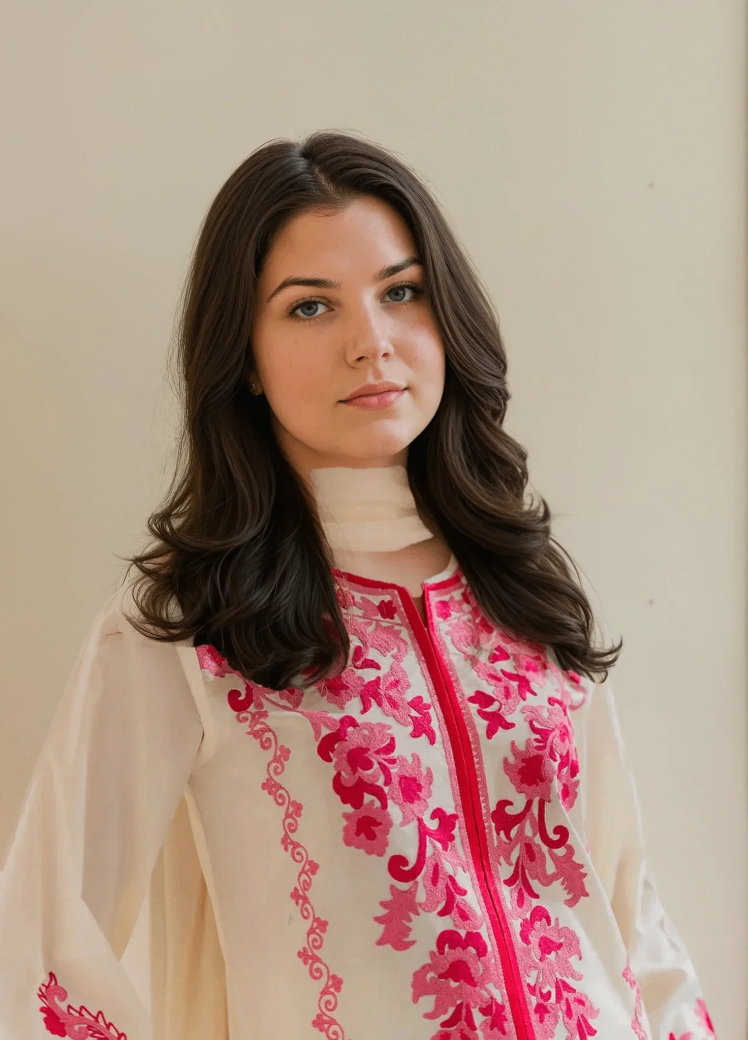 lawn cotton Kurta Set in Off-white
