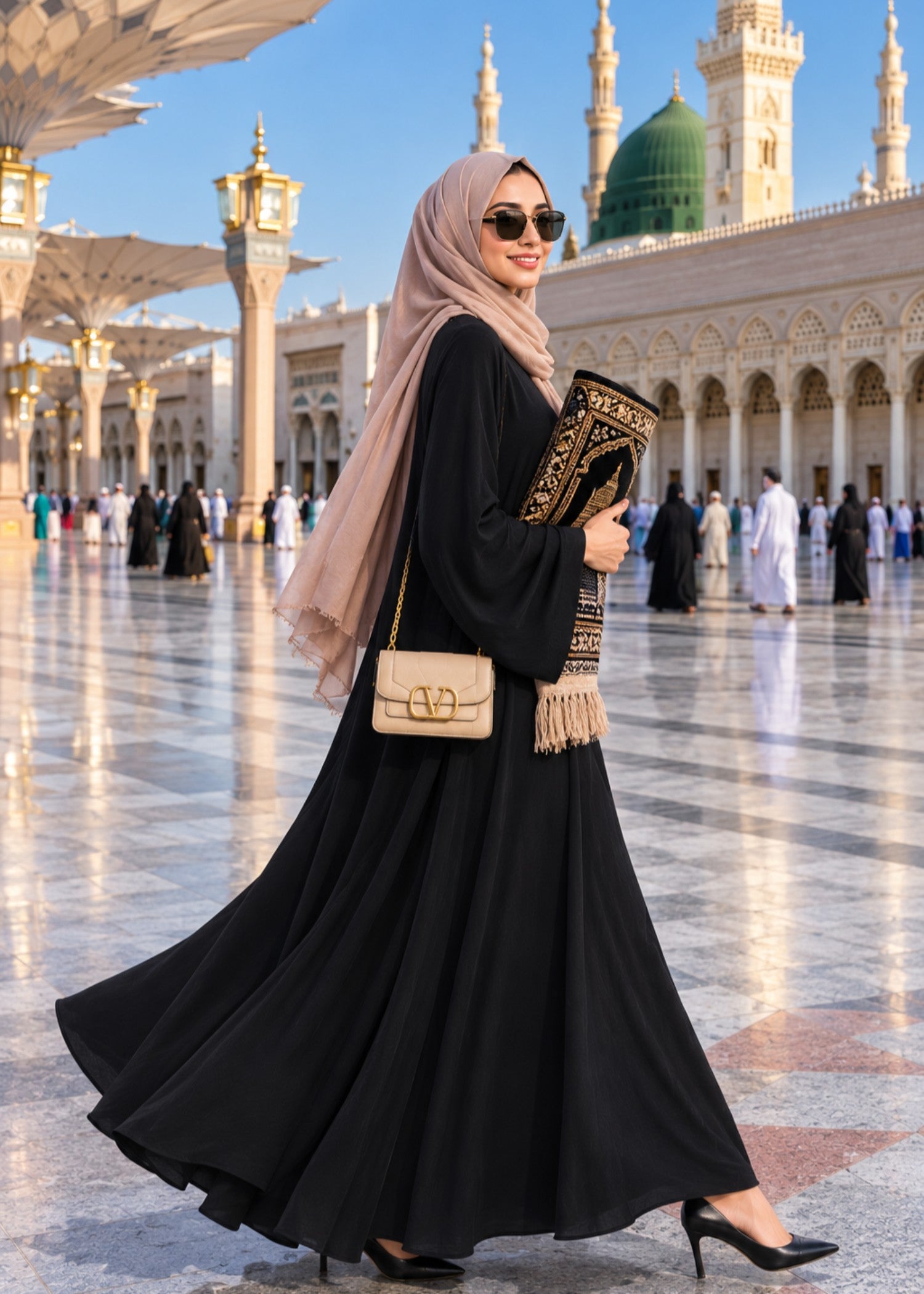nidha Abaya in Jet black