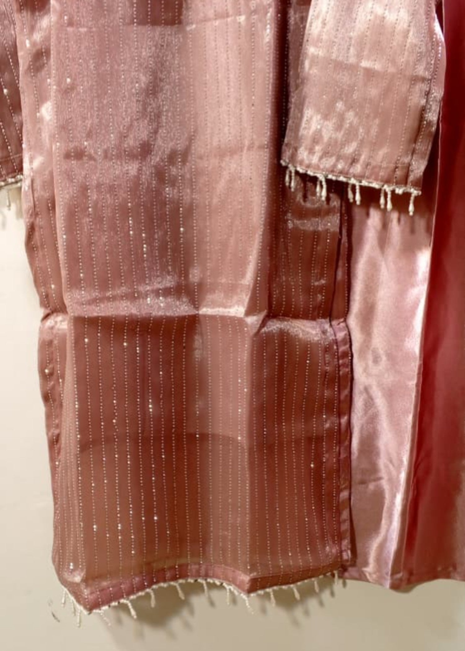 crinkle Kurta Set in Purple taupe