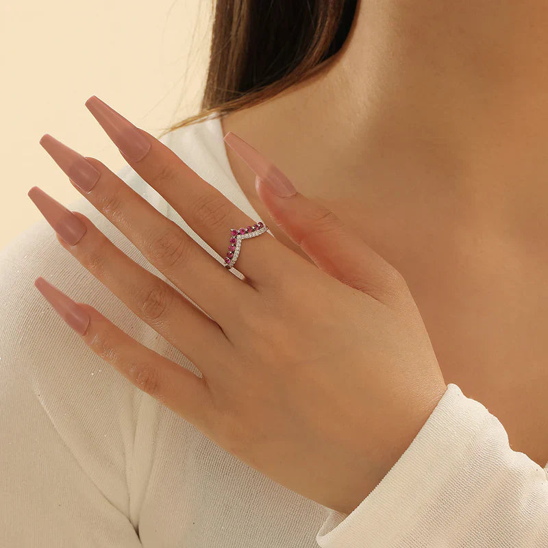 Ring in Fuchsia Color by - Trendy Women Ring OFJ9777