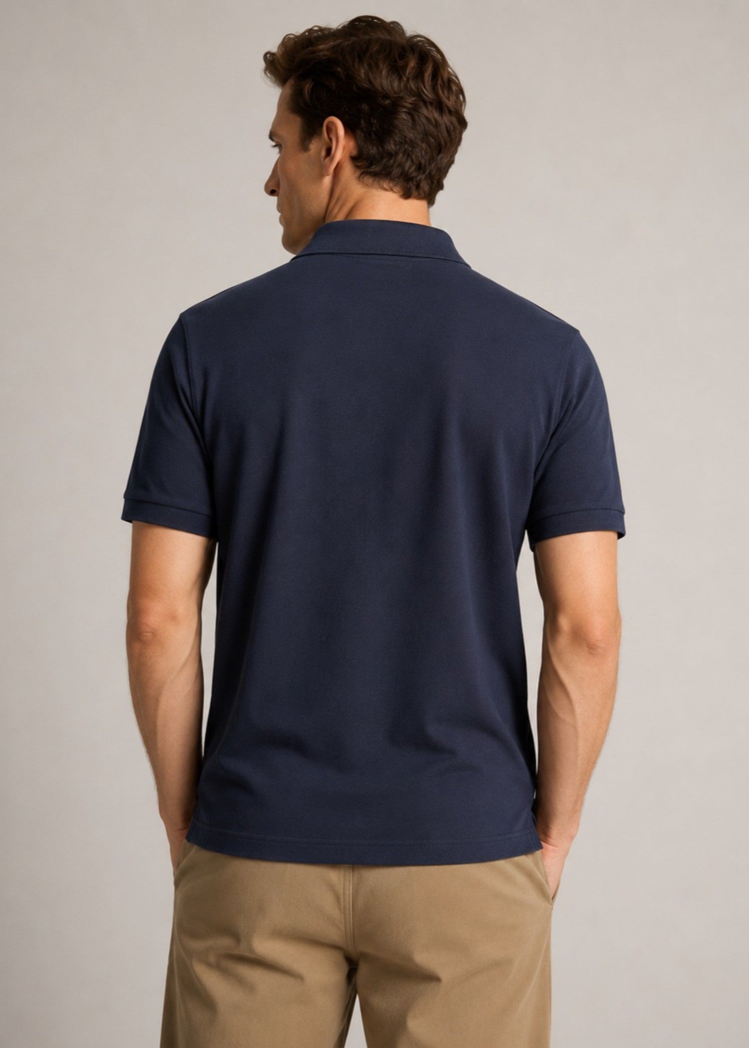 cotton Polo Shirt in Midnight blue
