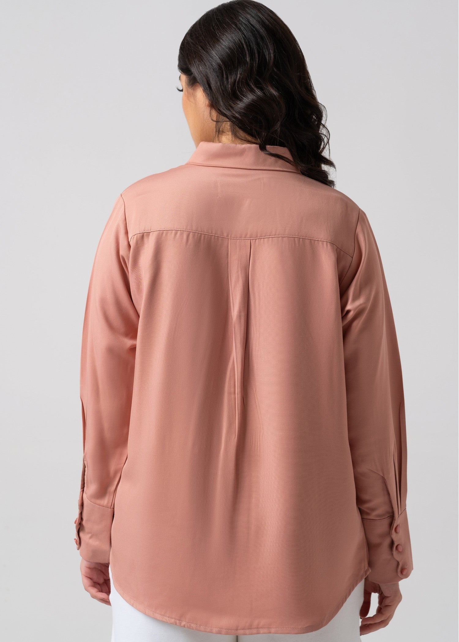 cotton silk Top in Tea rose pink