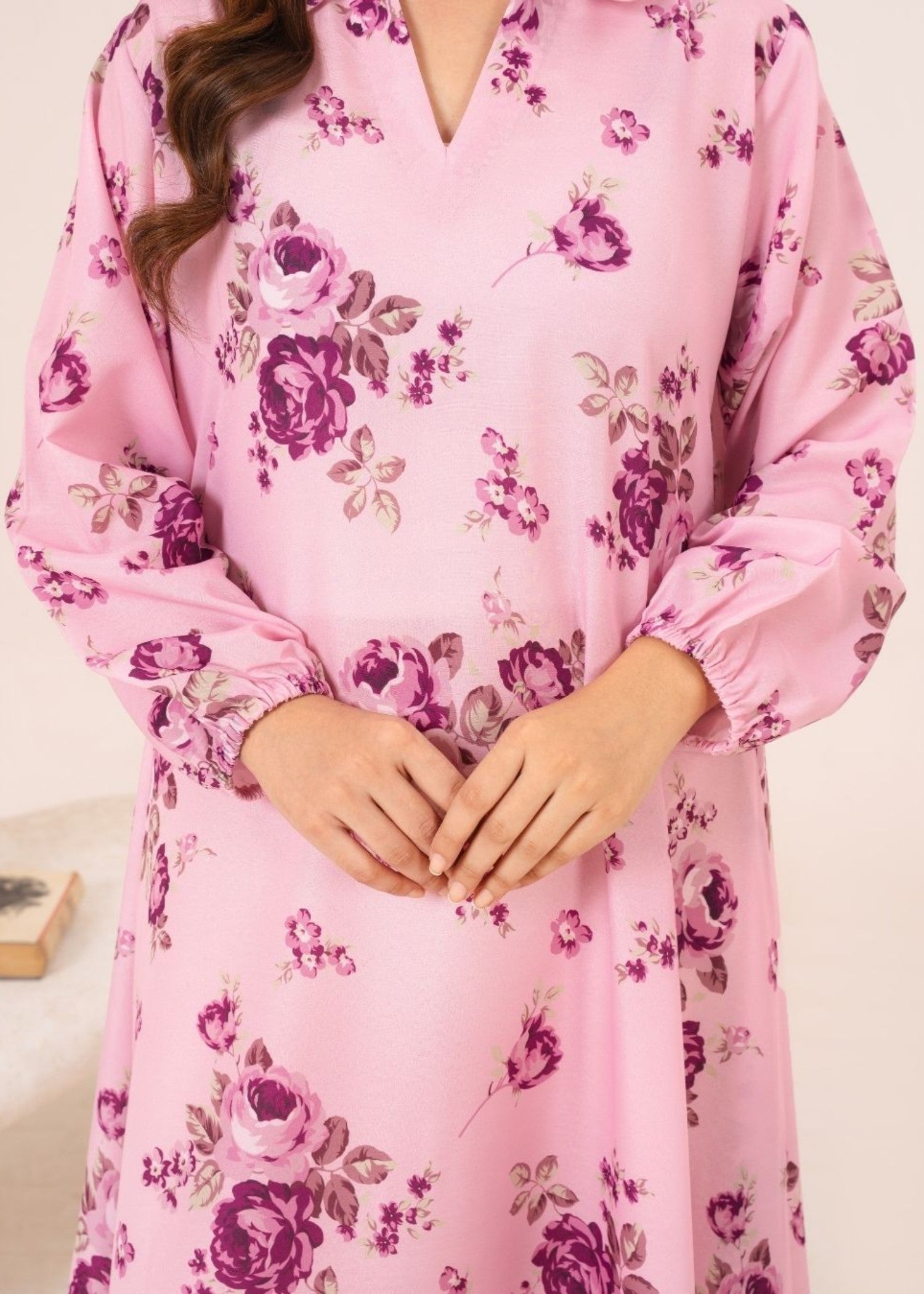 arabic lawn Maxi in Tea rose pink