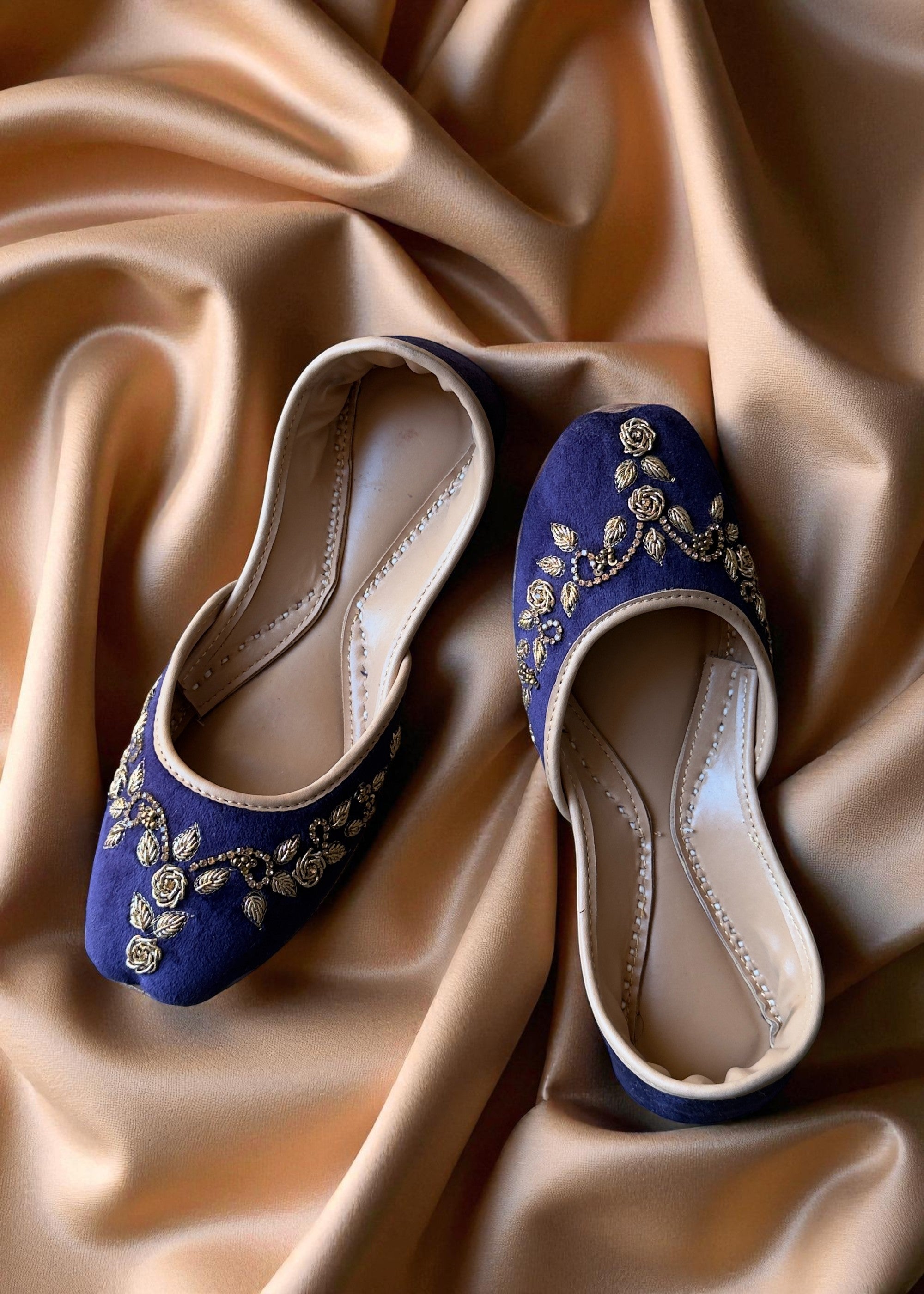 Khussa in Royal blue by - High Quality Women Khussa XGO8770