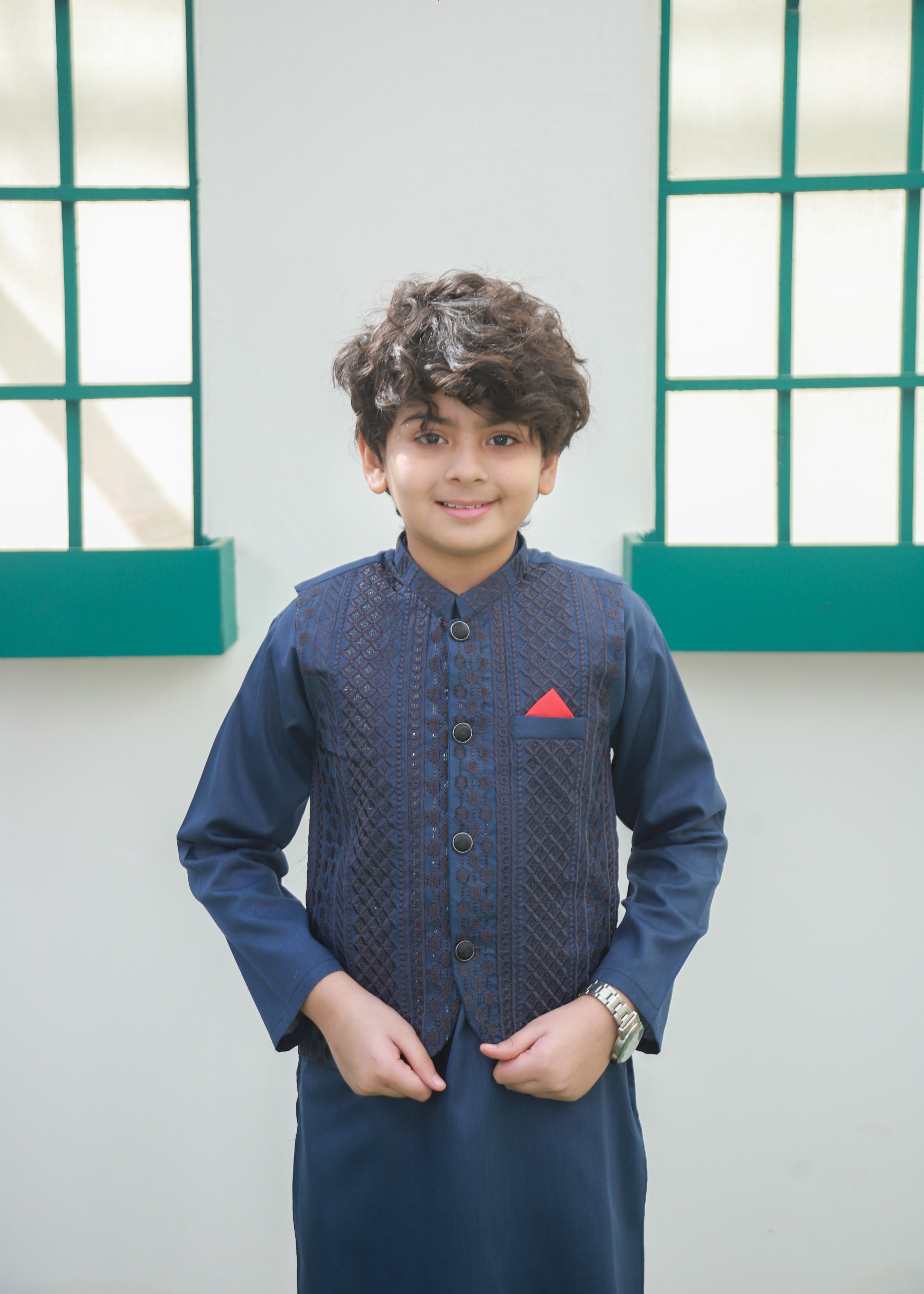 suiting Waistcoat in Steel blue