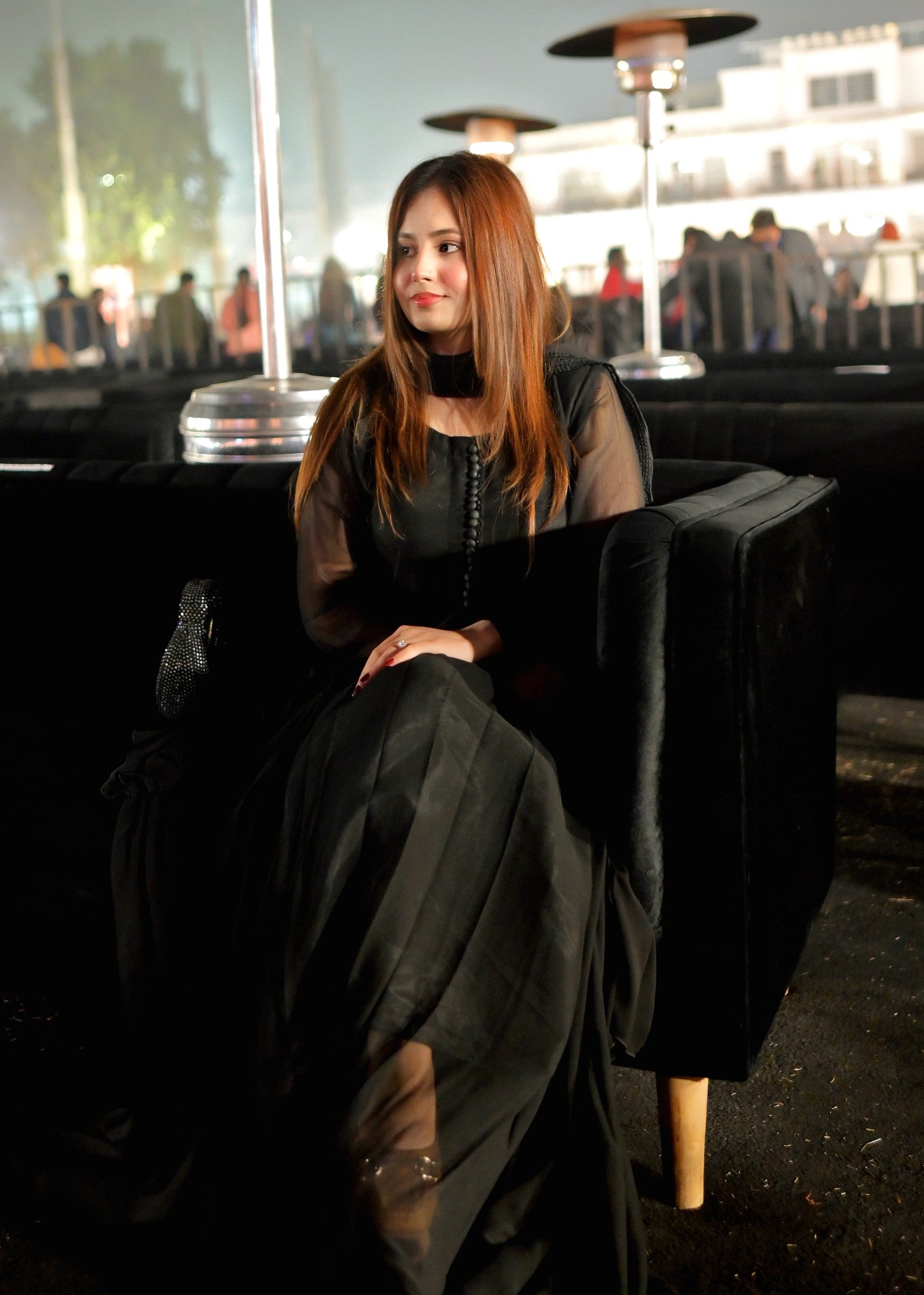 chiffon Maxi in Jet black
