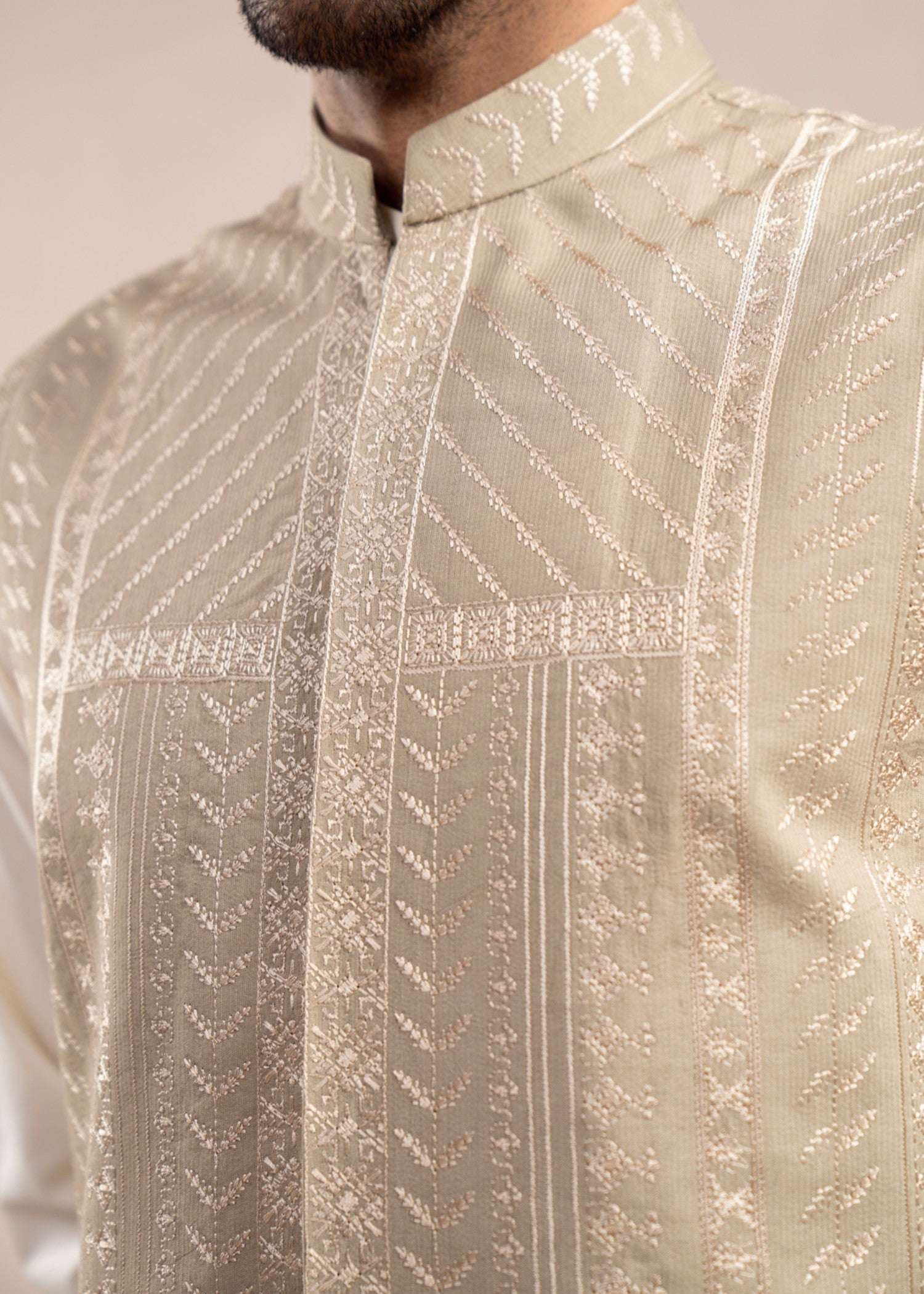 raw silk Waistcoat in Mint green