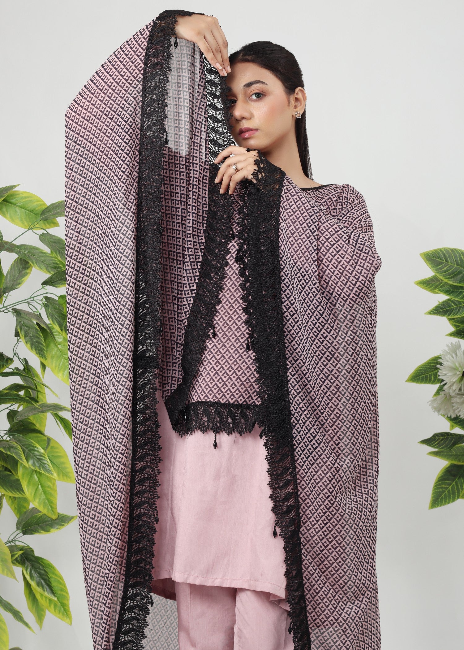 viscose Kaftan in Pink