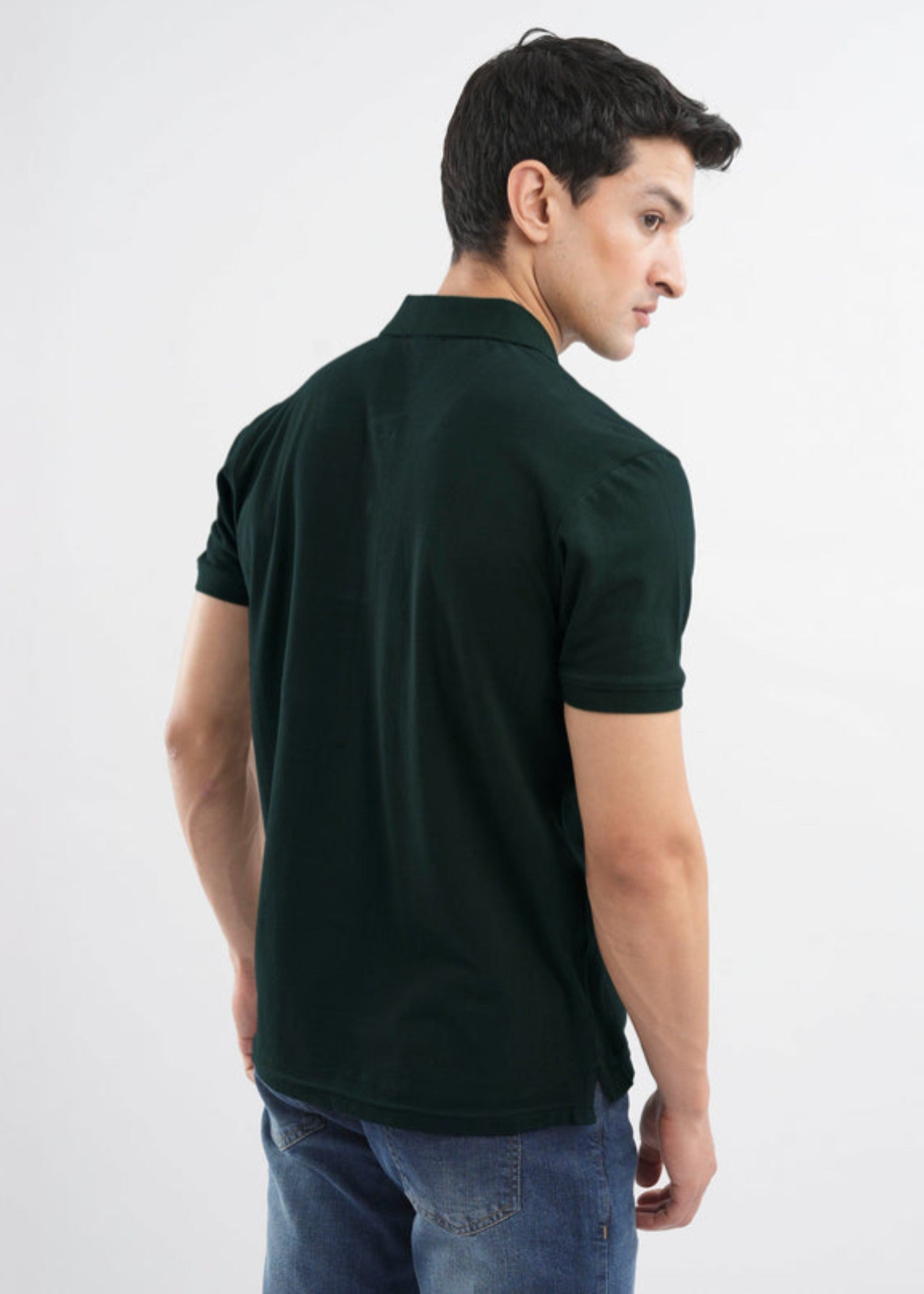 cotton Polo Shirt in Dark green