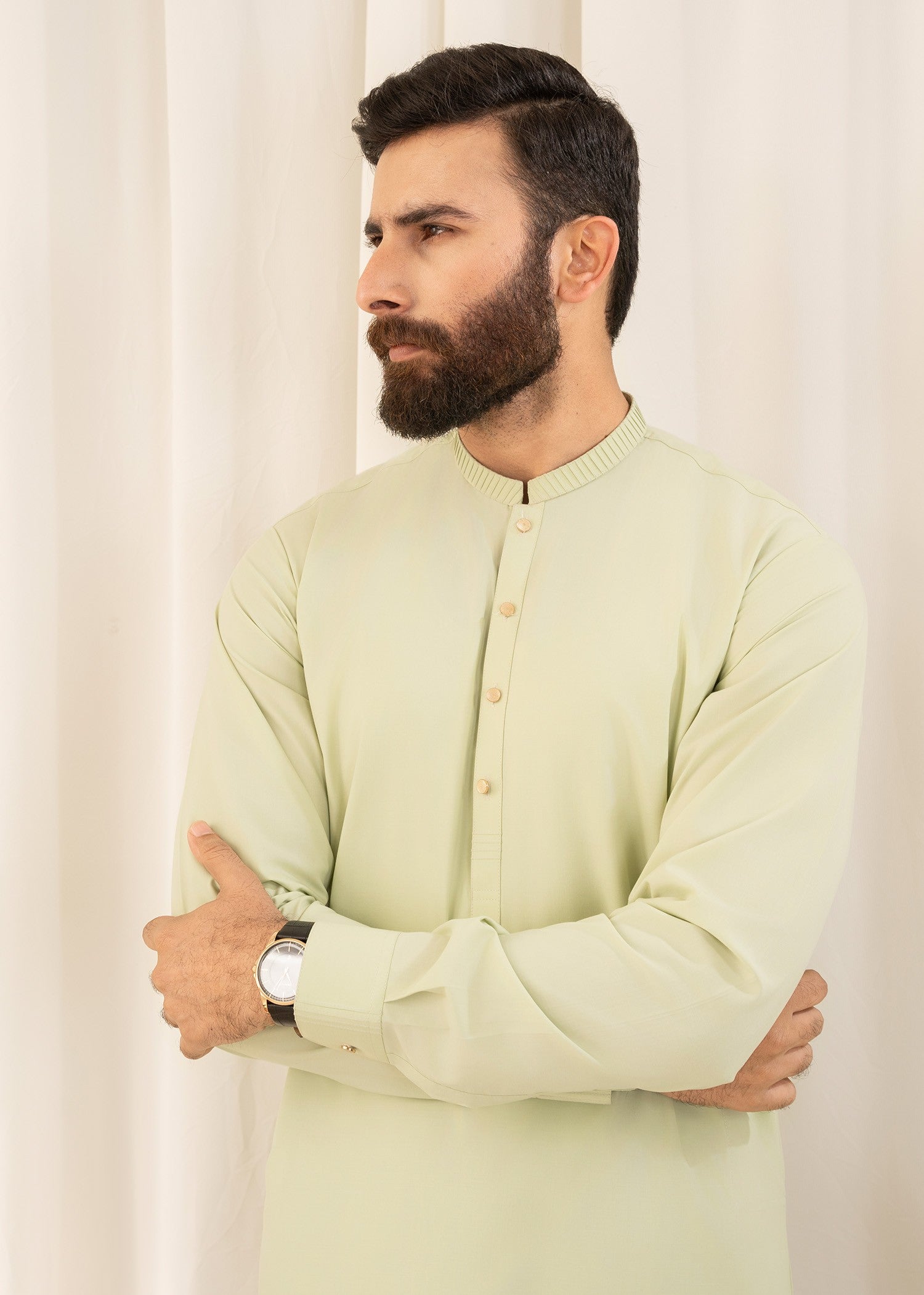 wash & wear Shalwar Kameez in Key lime