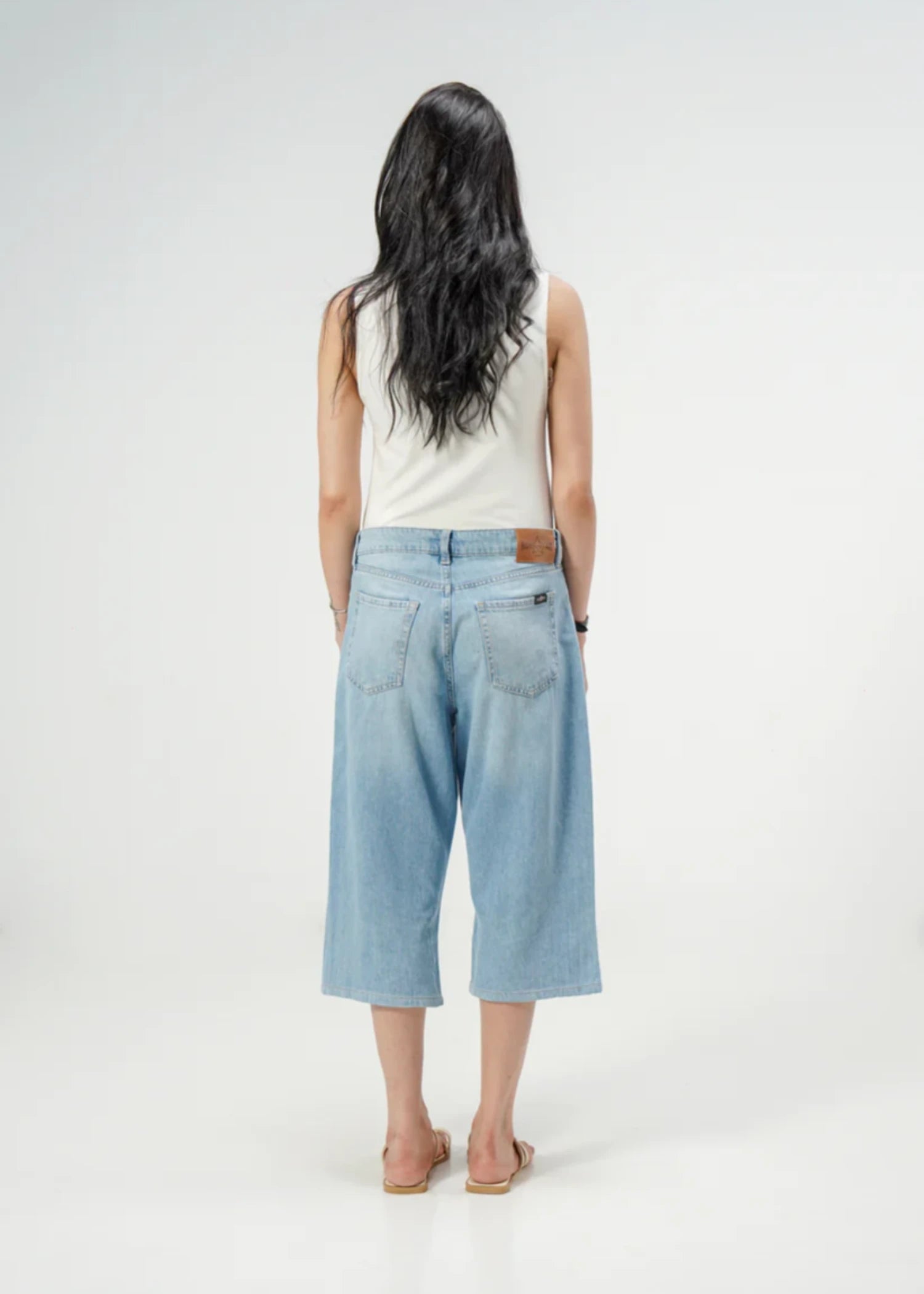 stone wash denim Shorts in Royal blue