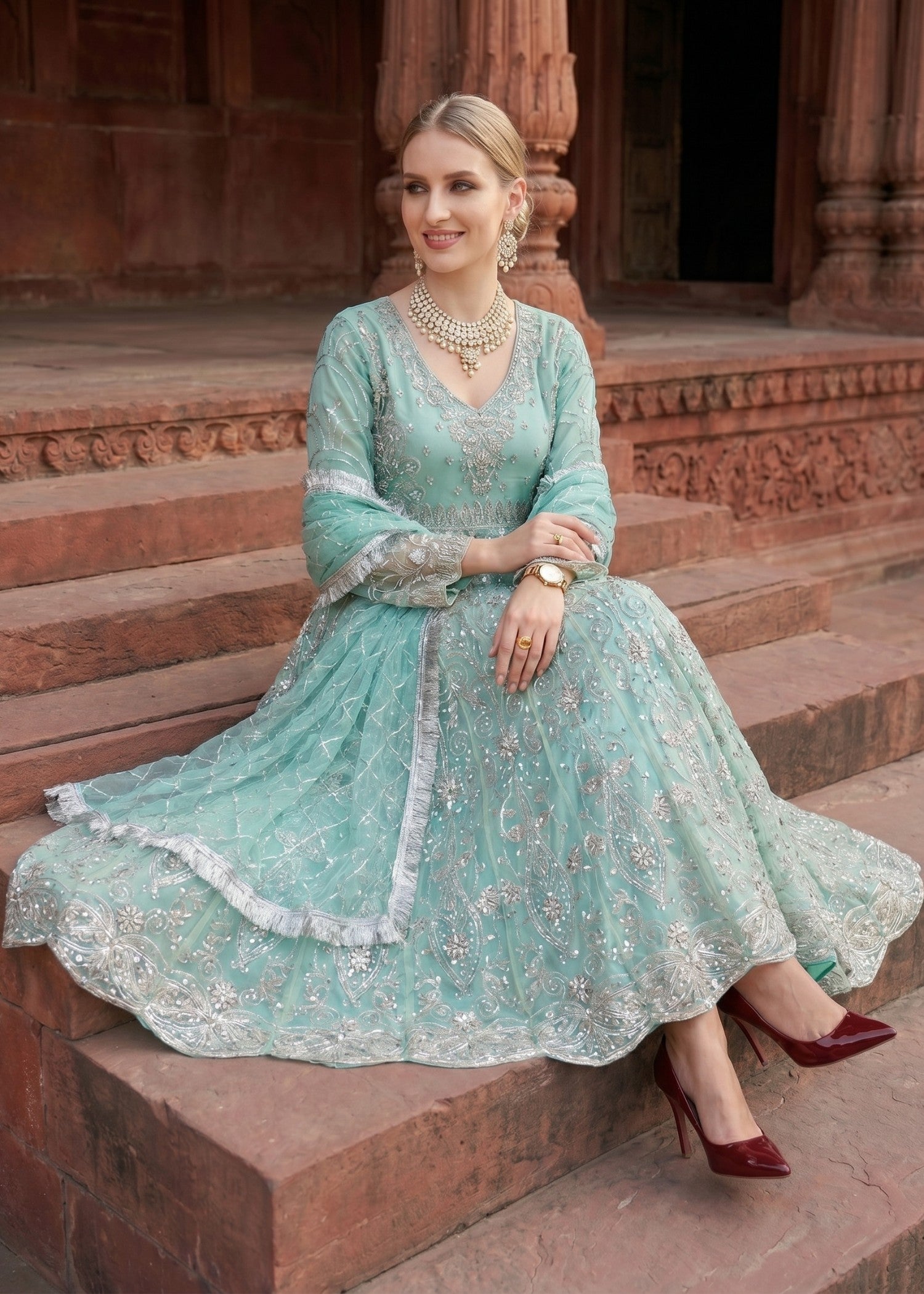 net Maxi in Aquamarine