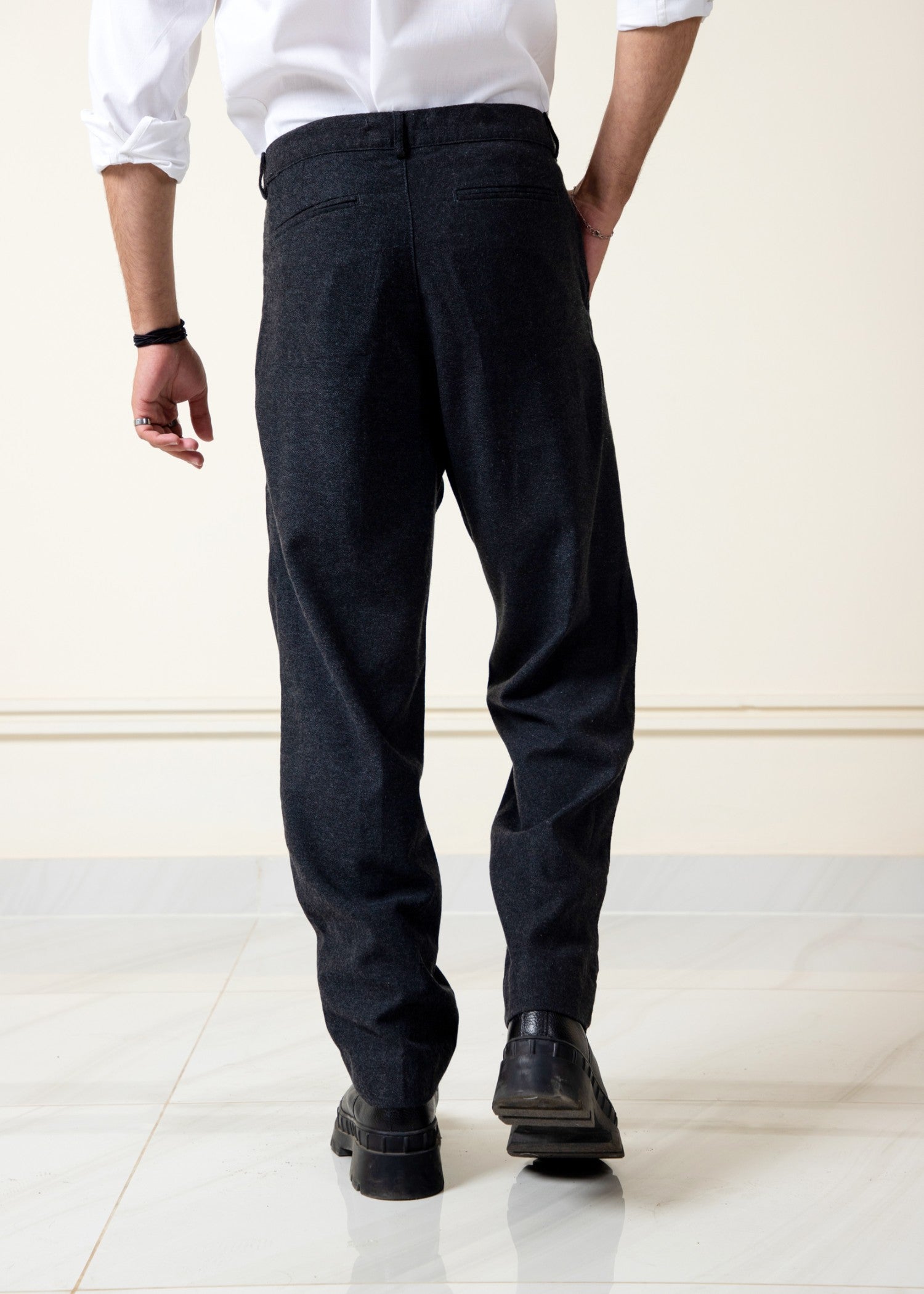 cotton linen Pants in Charcoal