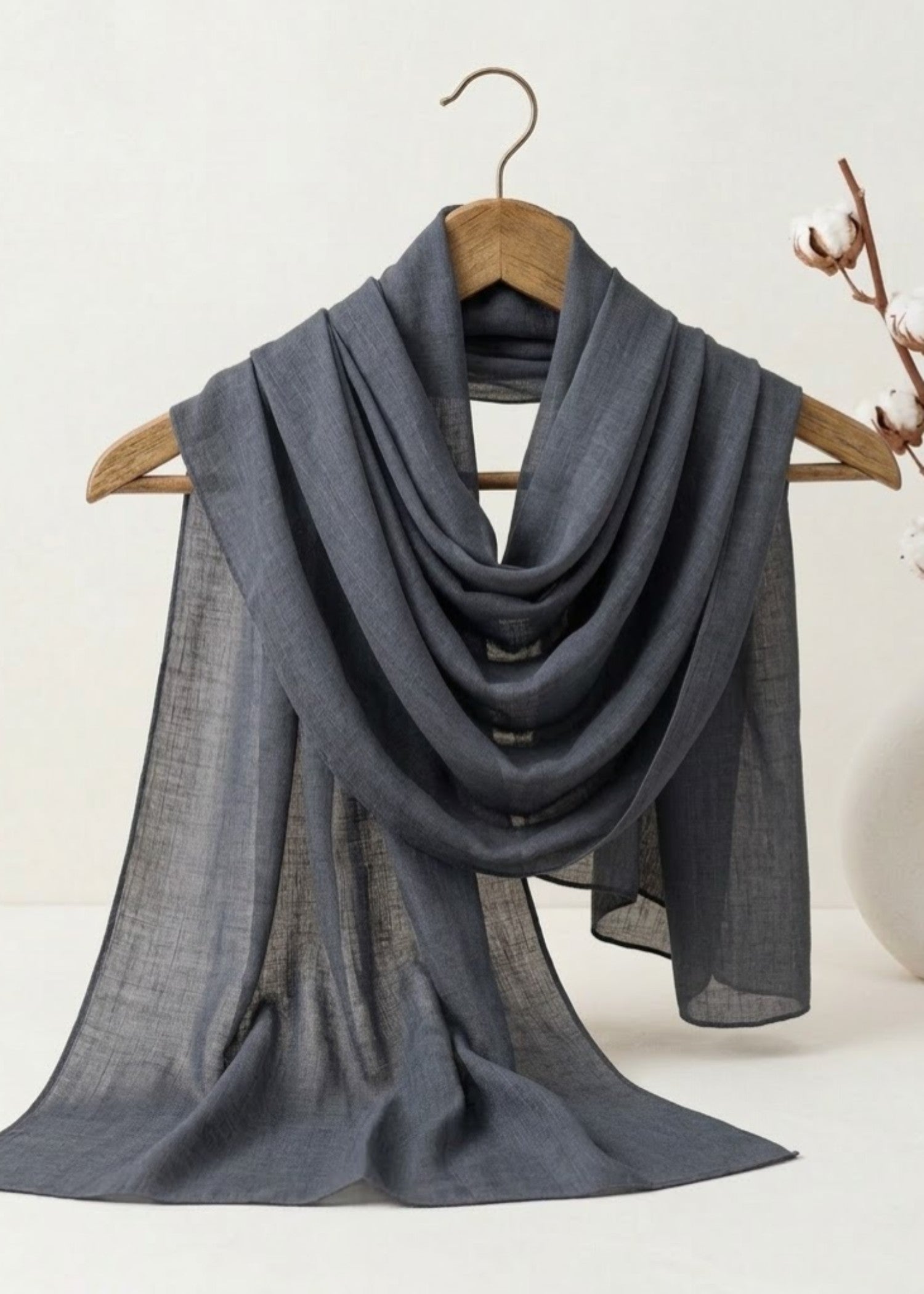 georgette Hijab in Steal grey