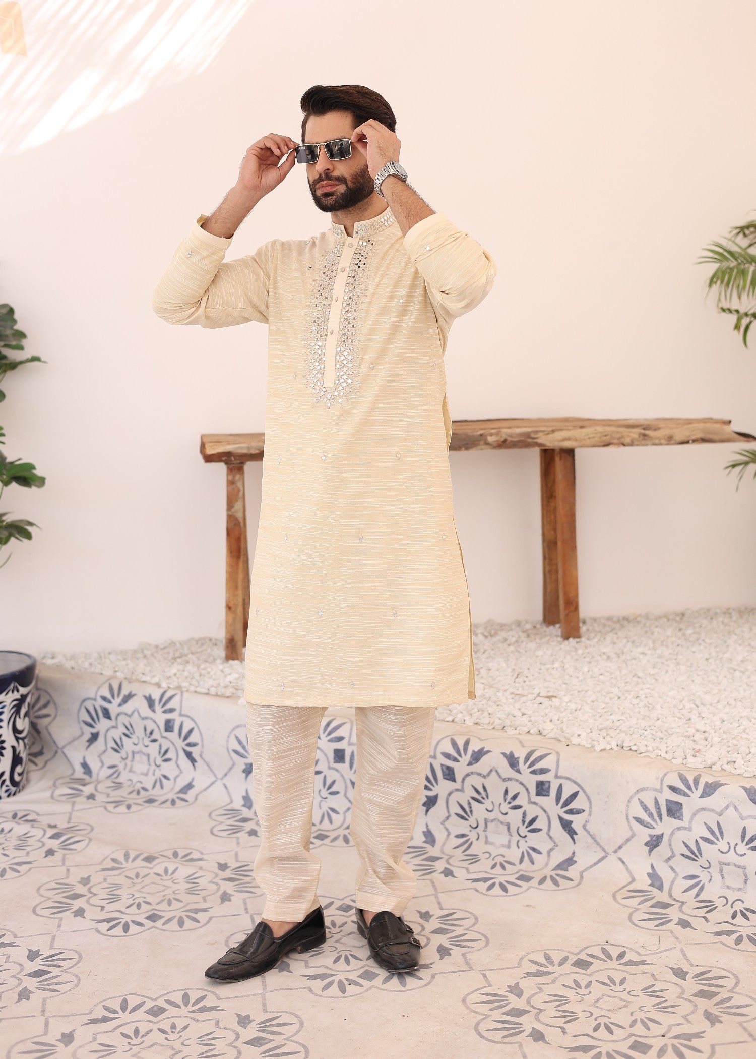 cotton linen Waistcoat in Buttercream