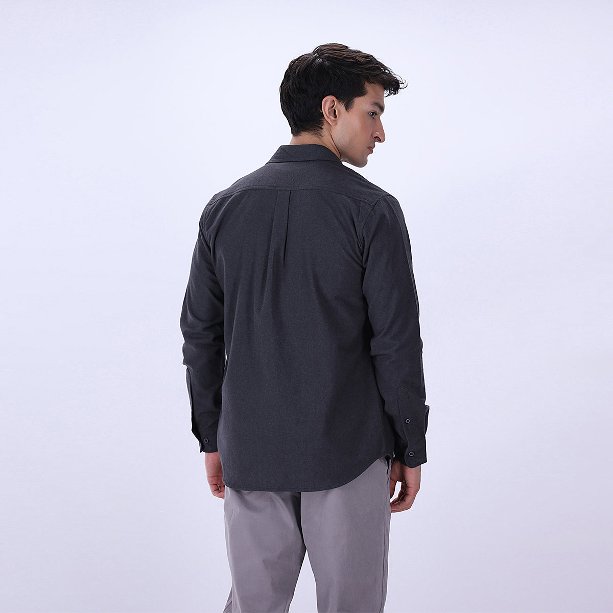 seersucker Formal Shirt in Coal