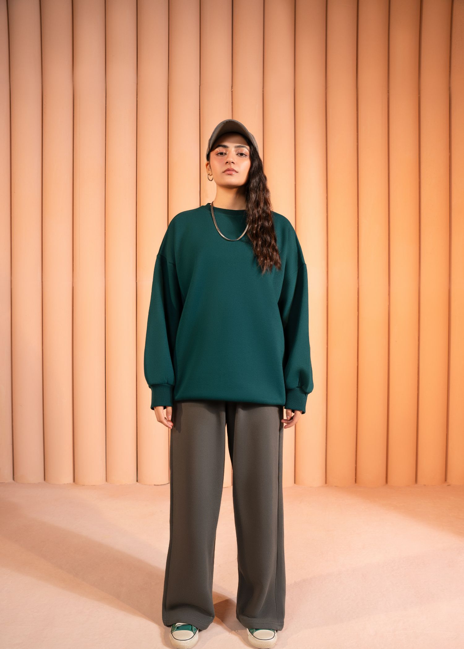 fleece Sweatshirt in Green