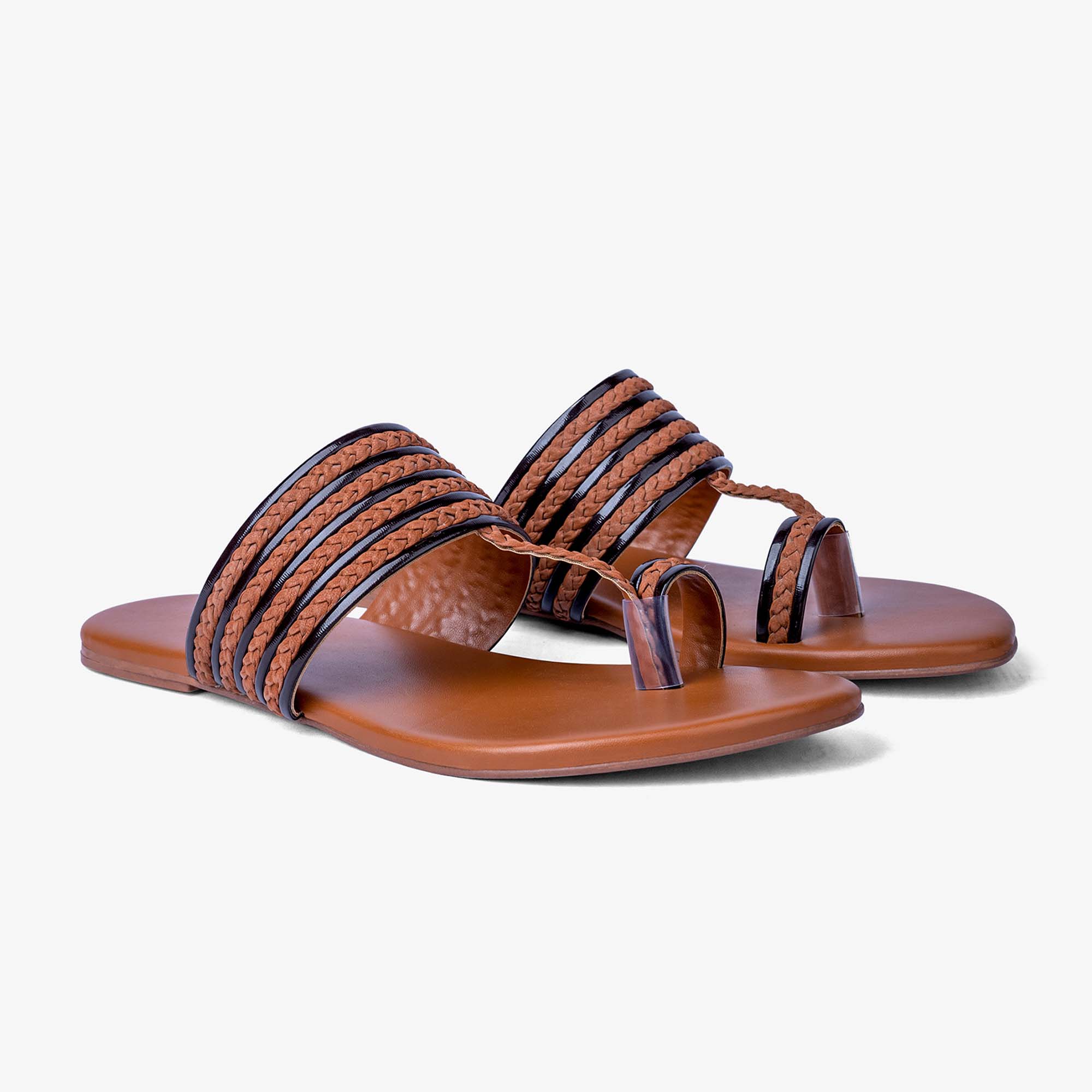 Kolapuri in Brown by - High Quality Women Kolapuri DZW5854