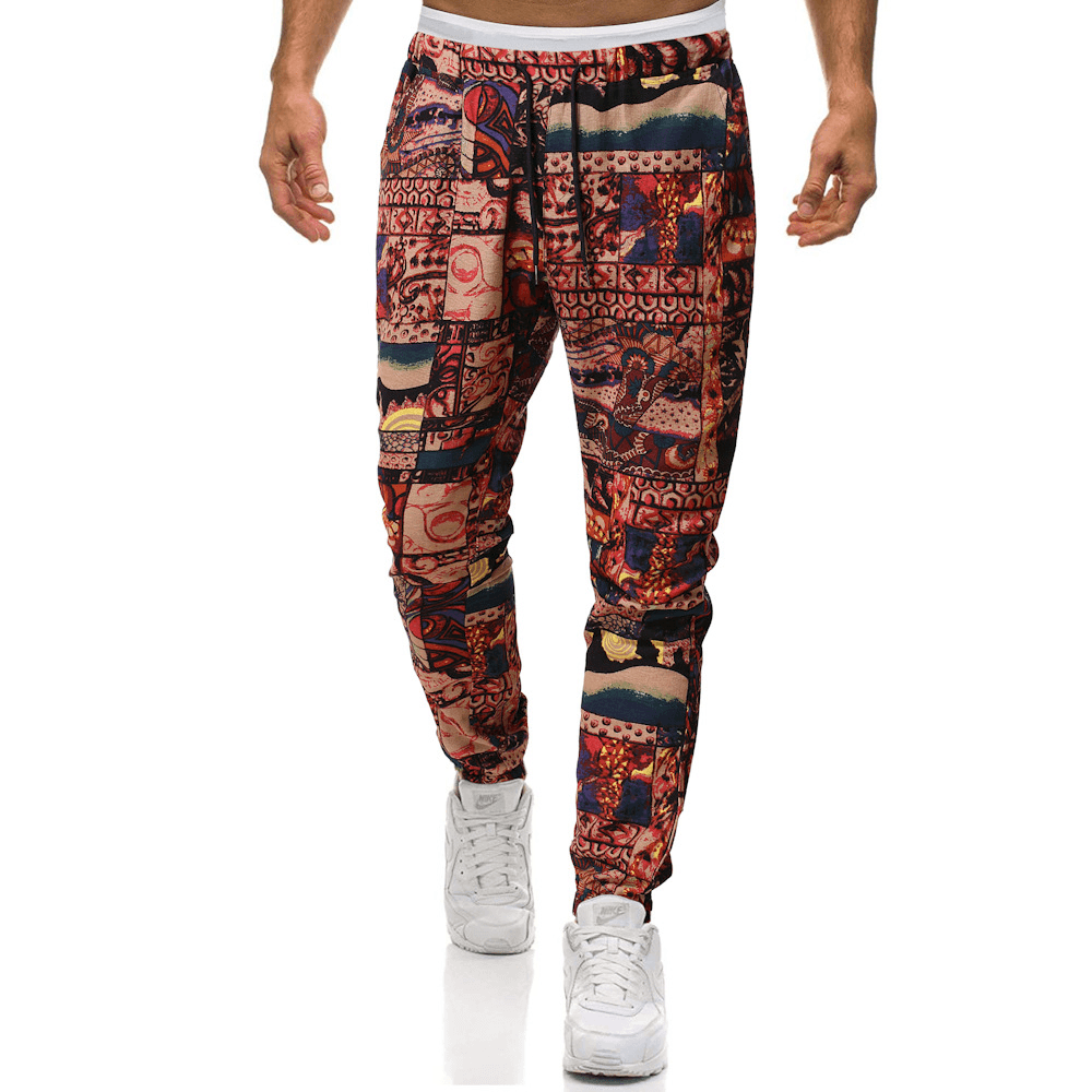 Trendy Retro Ethnic Style Cotton and Linen plus Size Casual Harem Pants