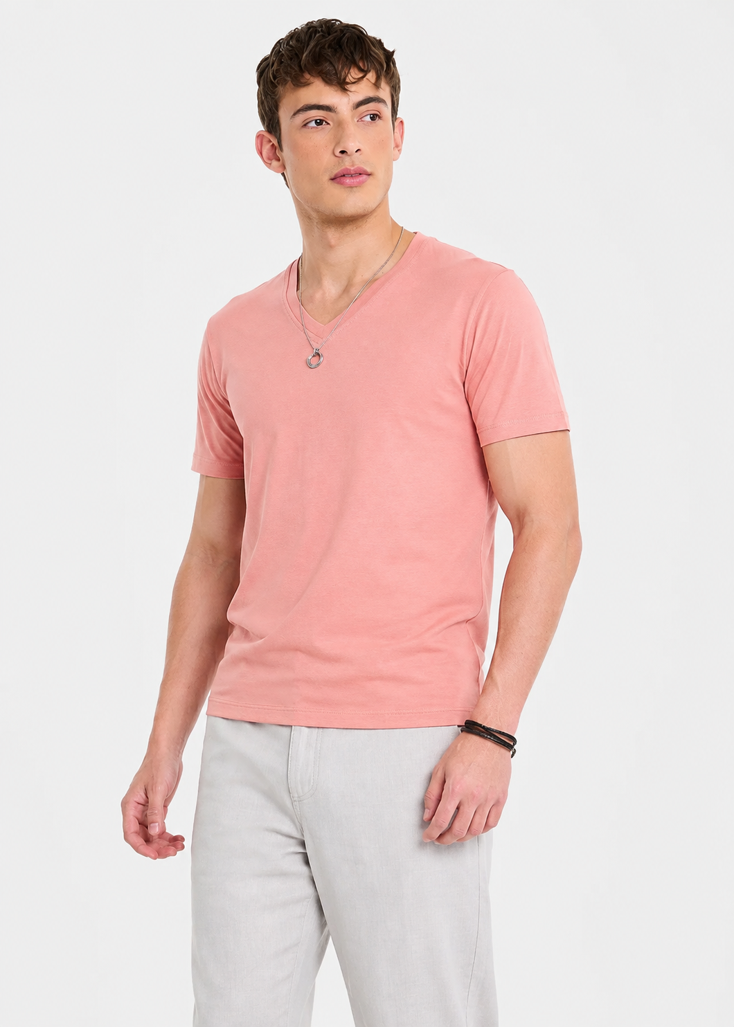 cotton T Shirt in Light pink