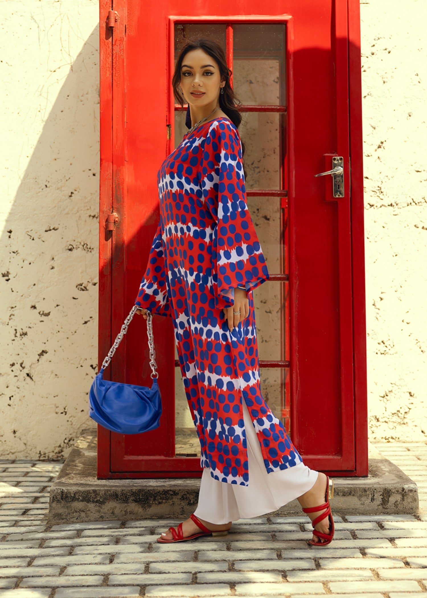 silk finish lawn Kurti in Multi