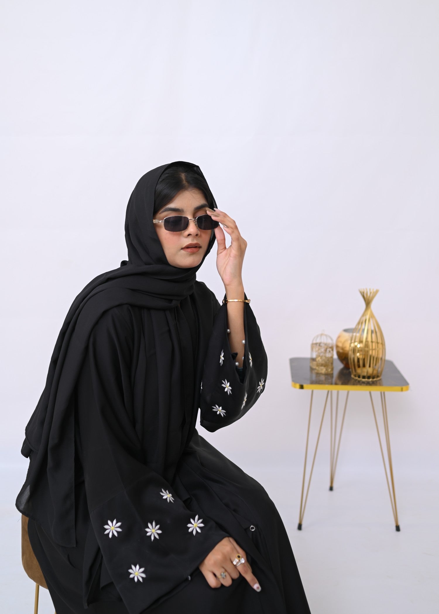nidha Abaya in Jet black