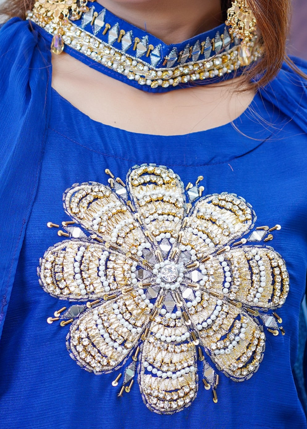 chiffon Maxi in Sapphire blue