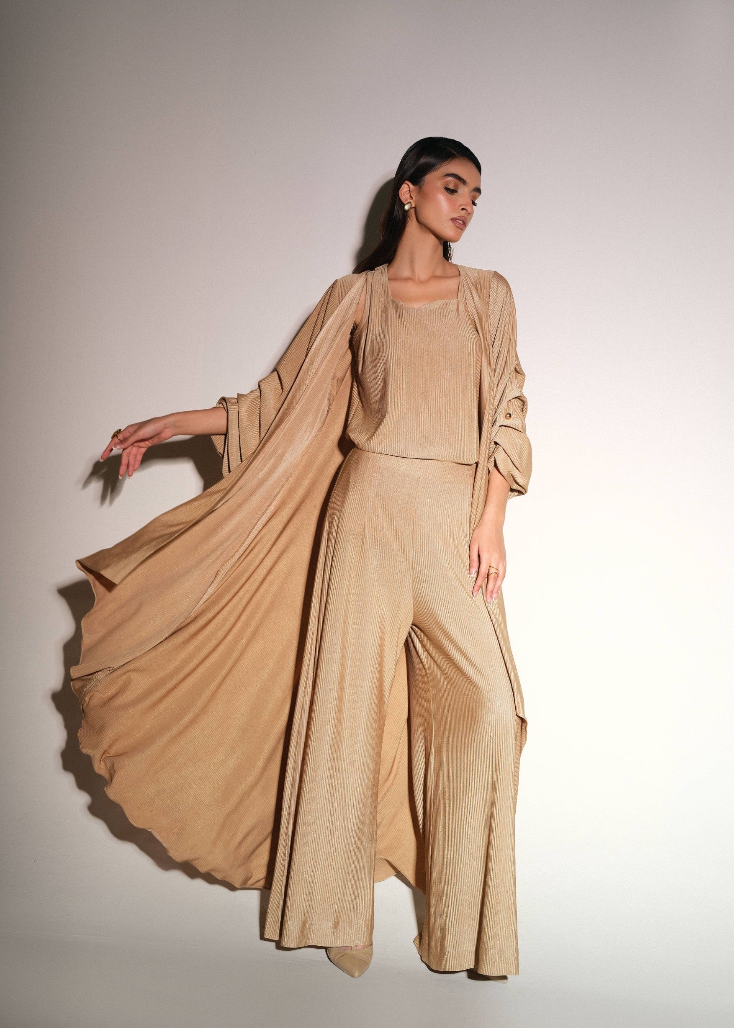 self jacquard Gown in Mari gold