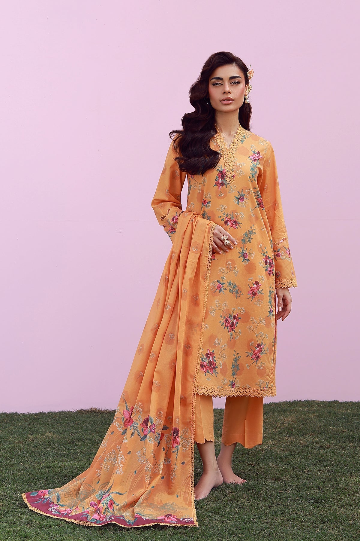 Mirha Lawn – Marigold Mist