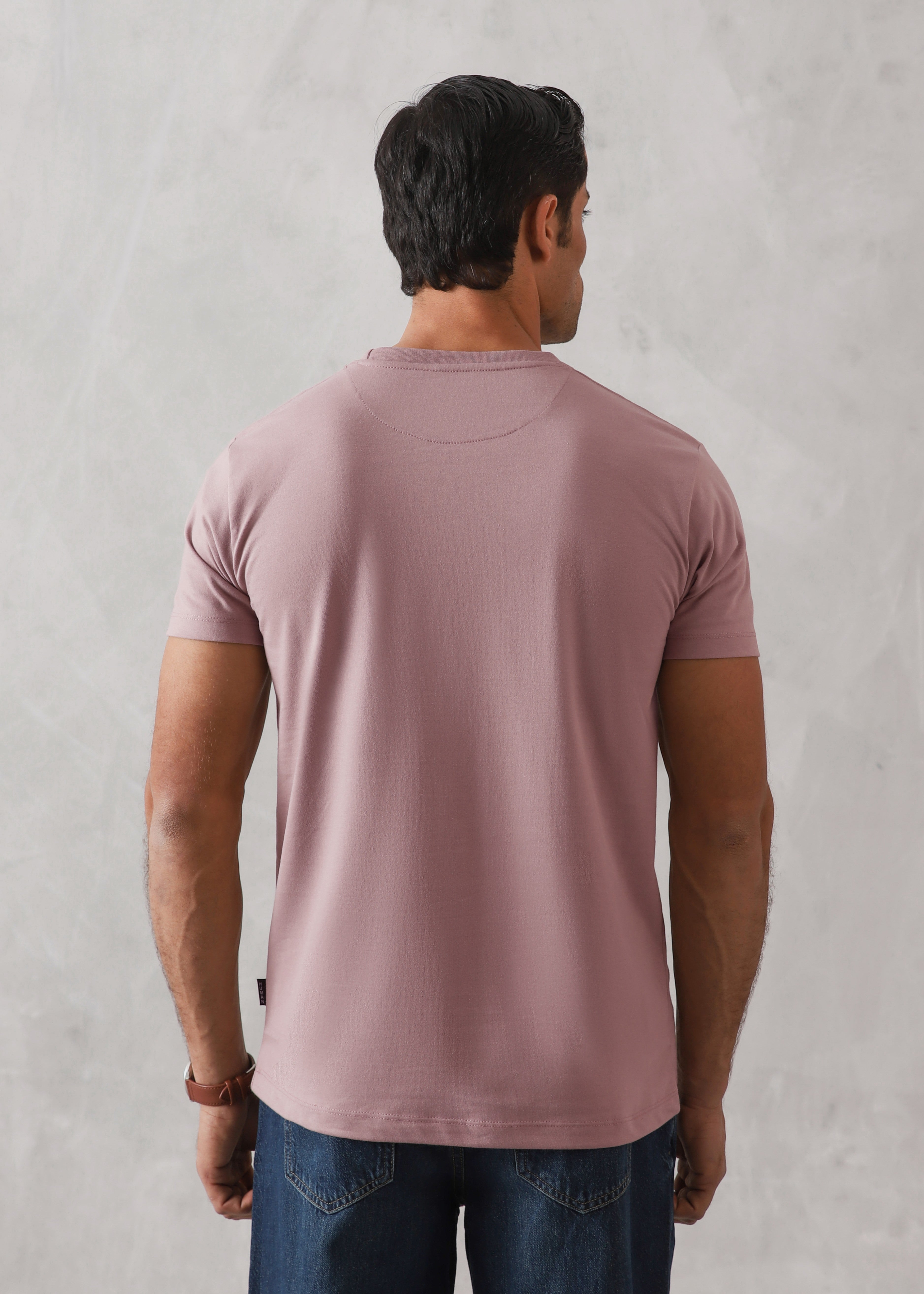 cotton T Shirt in Mauve pink