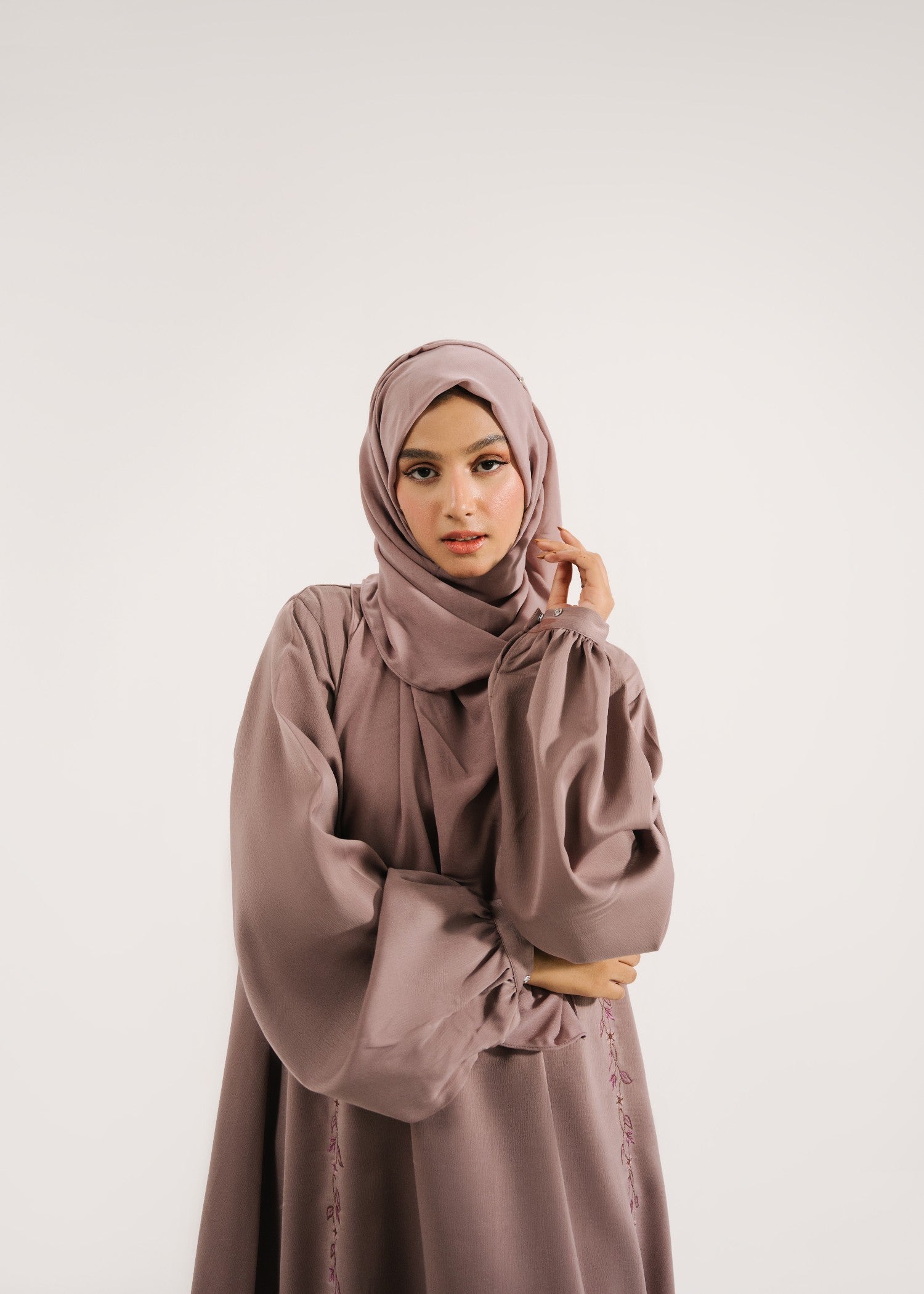 crepe Abaya in Coffee brown
