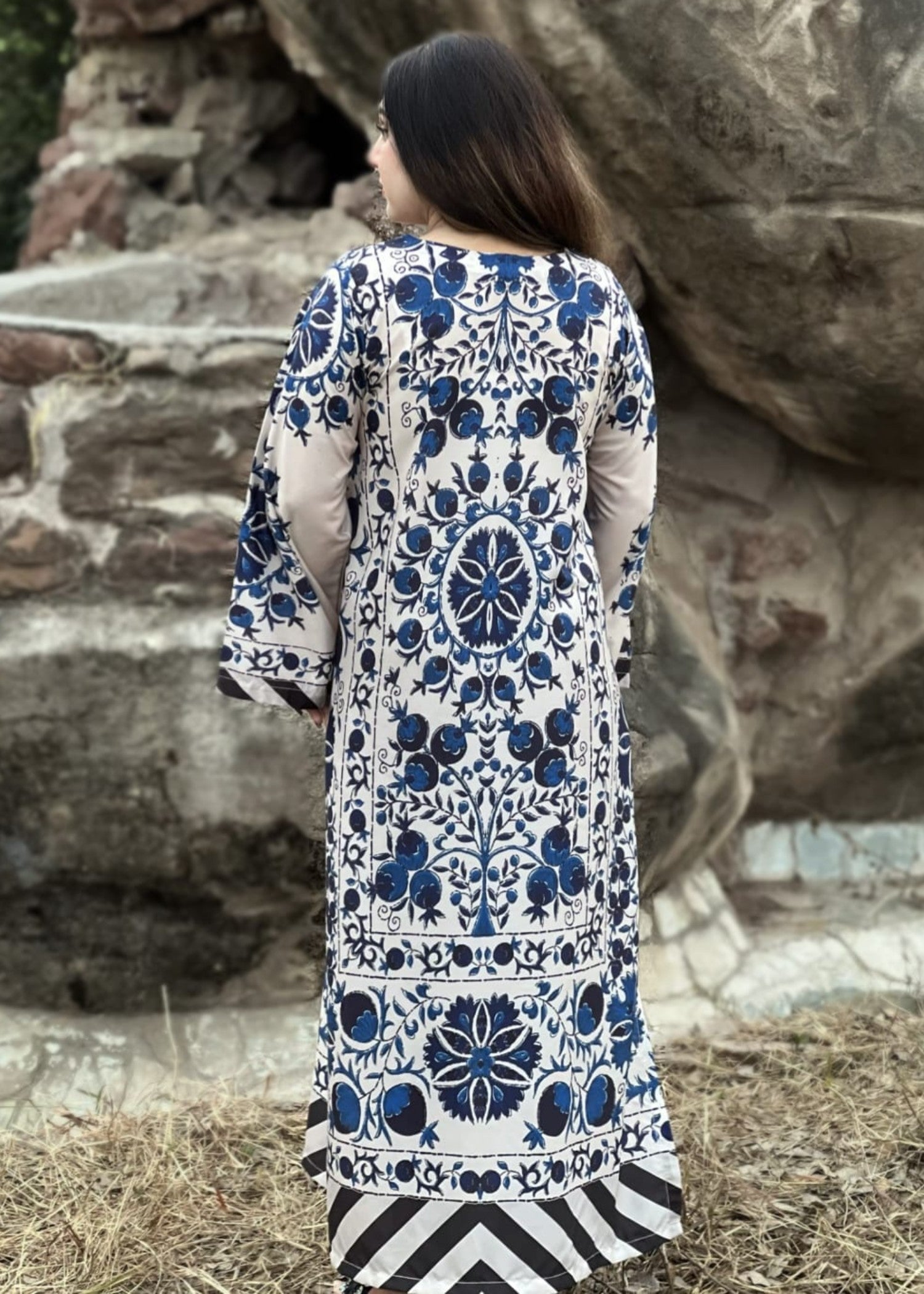 grip Kaftan in Royal blue