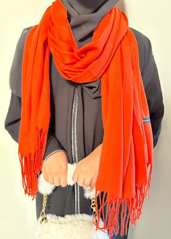 cashmere wool Hijab in Orange