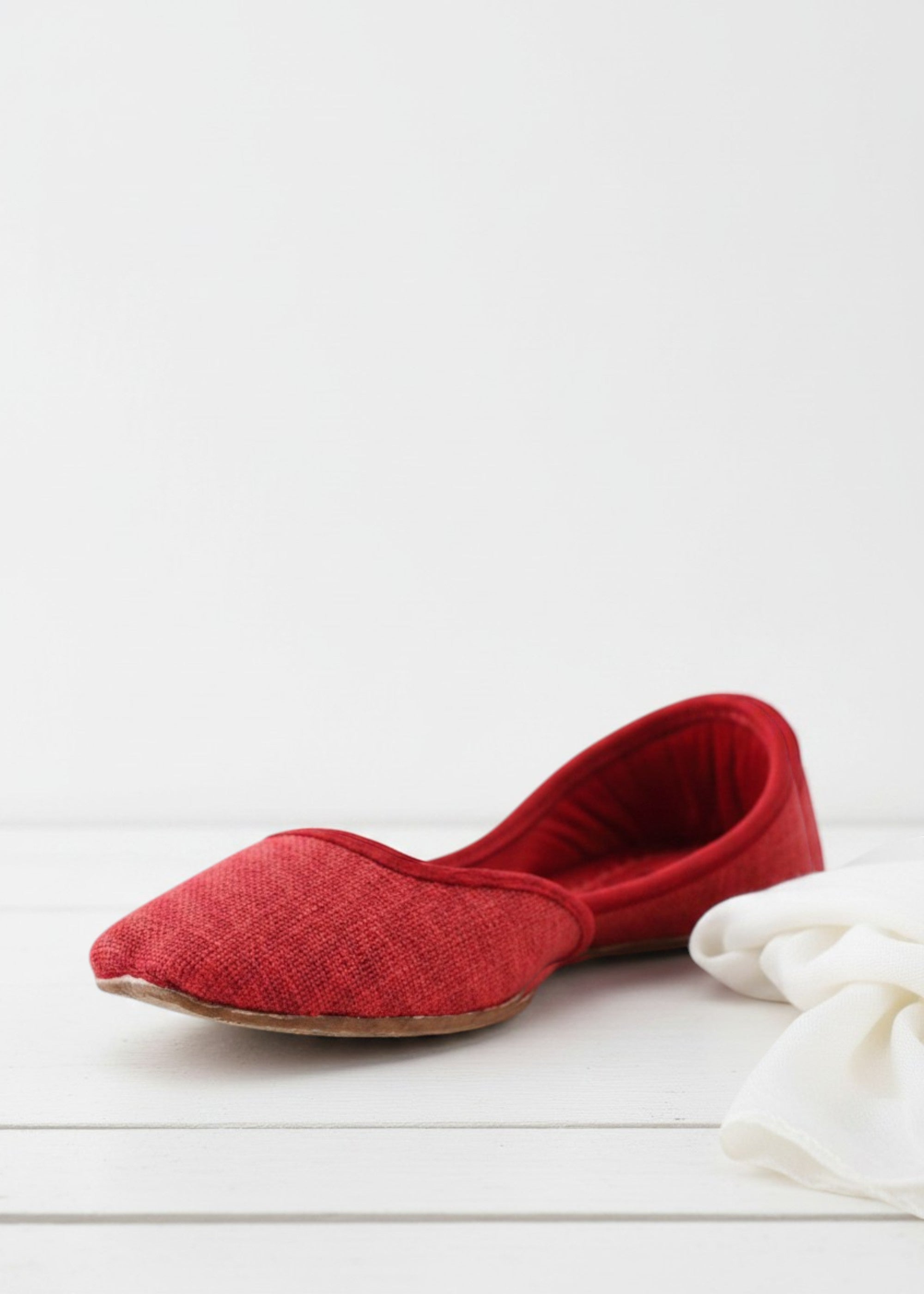 Khussa in Red by - High Quality Women Khussa MHT6810