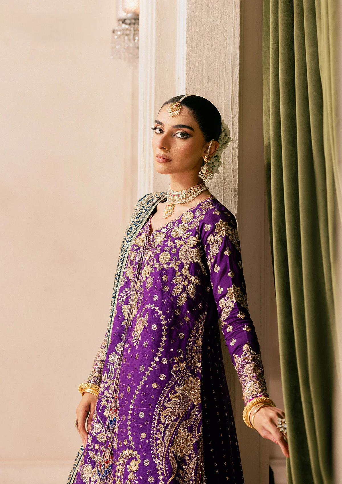 medium silk Sharara in Purple