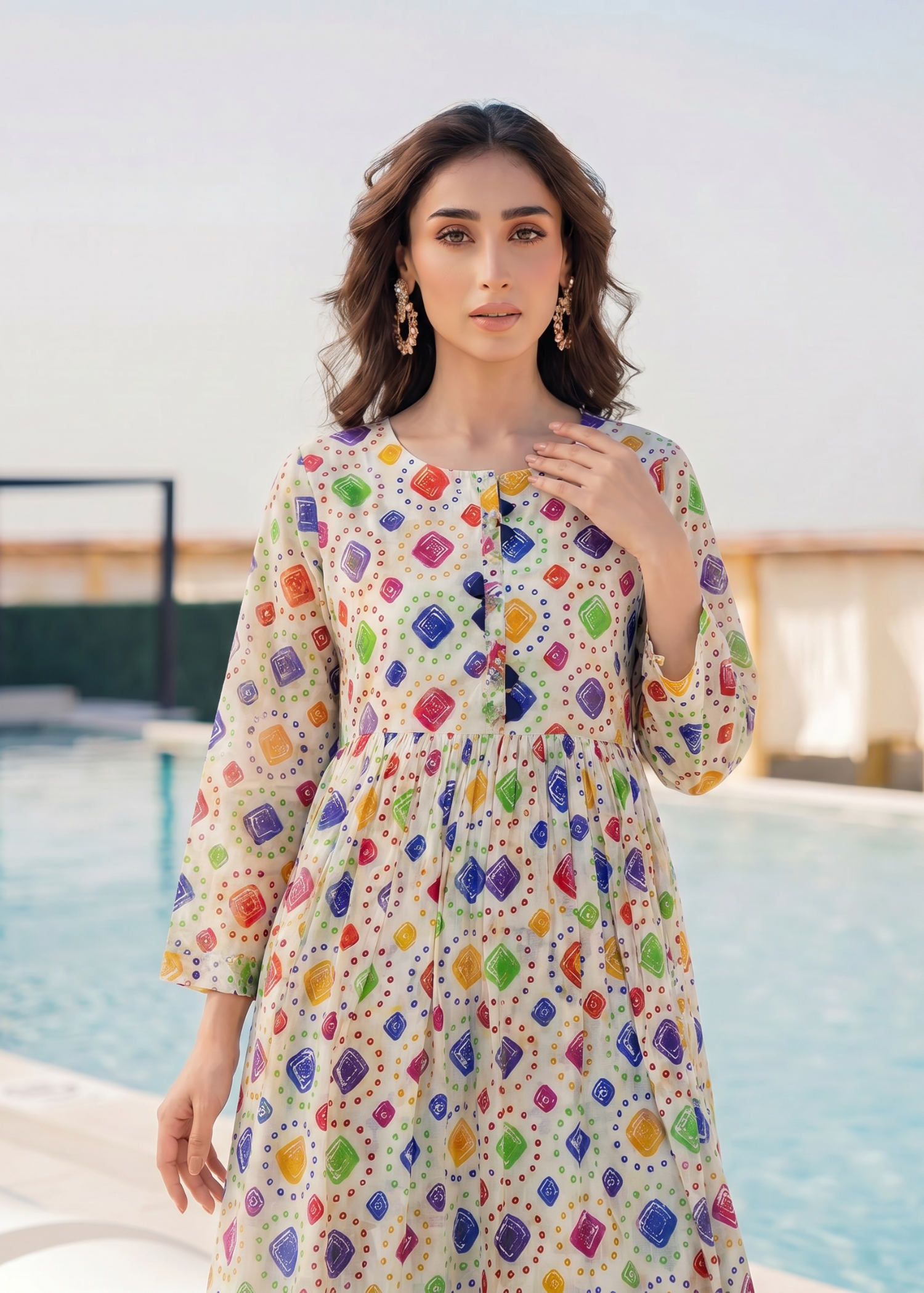 lawn Maxi in Floral white