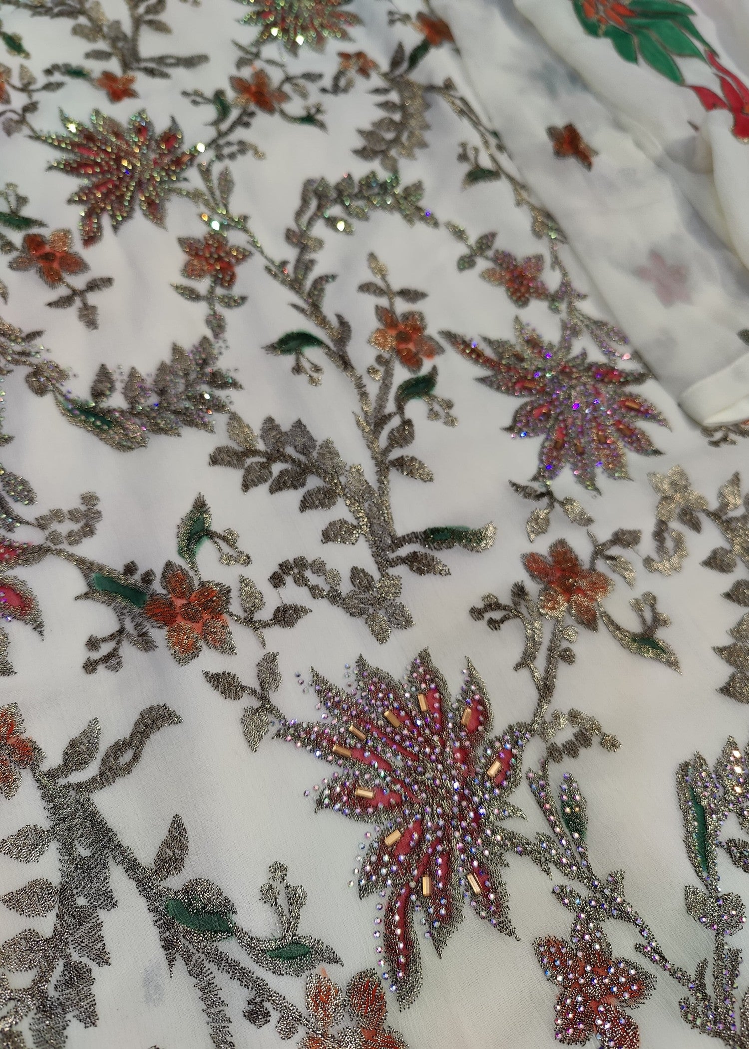 chiffon Gharara in White