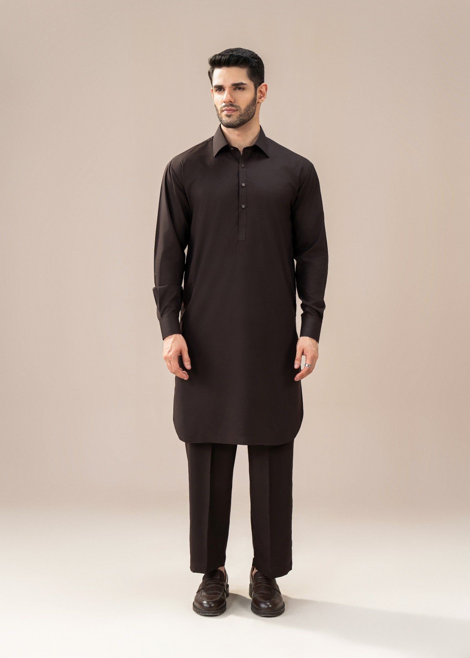 wash & wear Shalwar Kameez in Chocolate brown