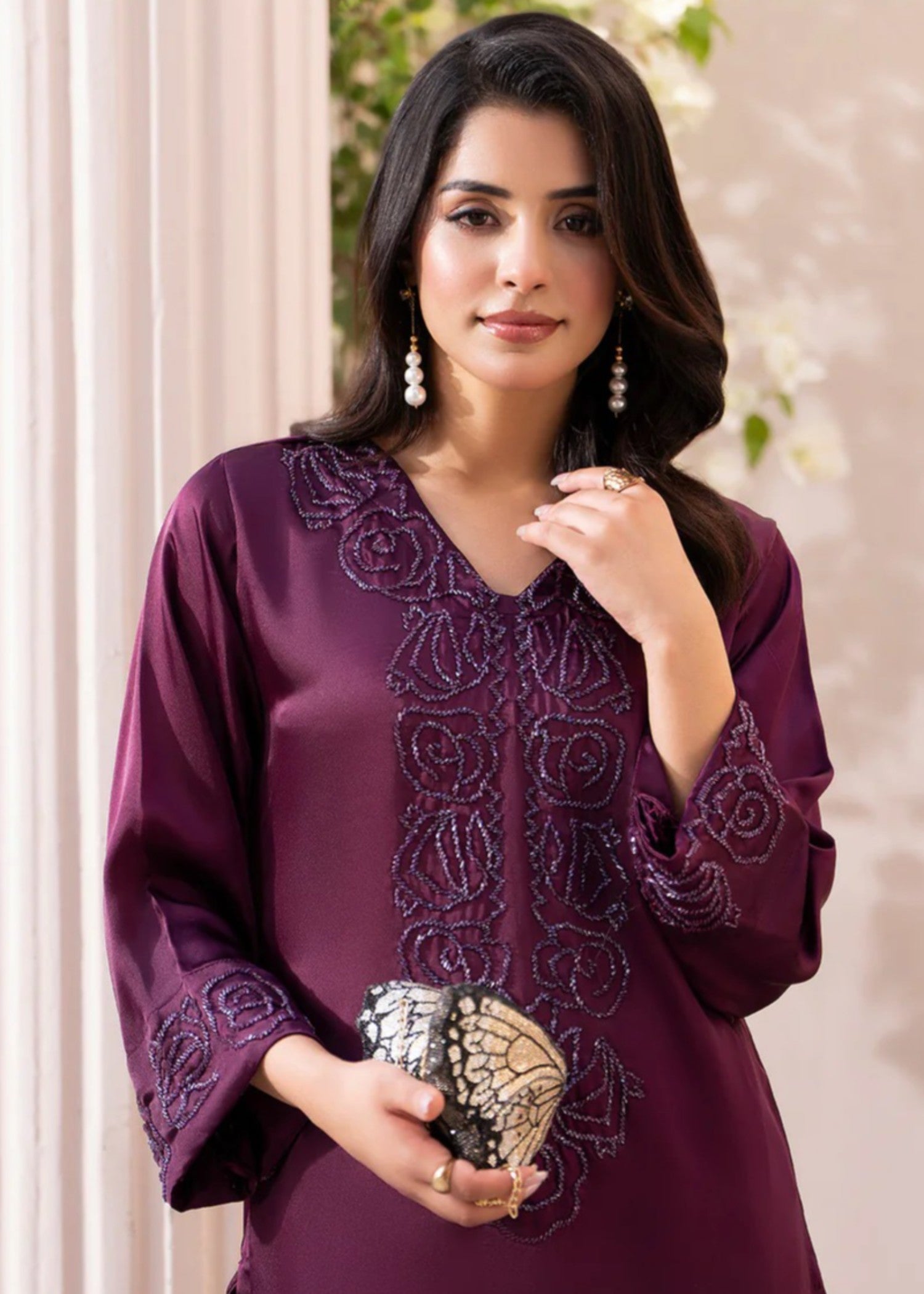 indian raw silk Kurta Set in Maroon