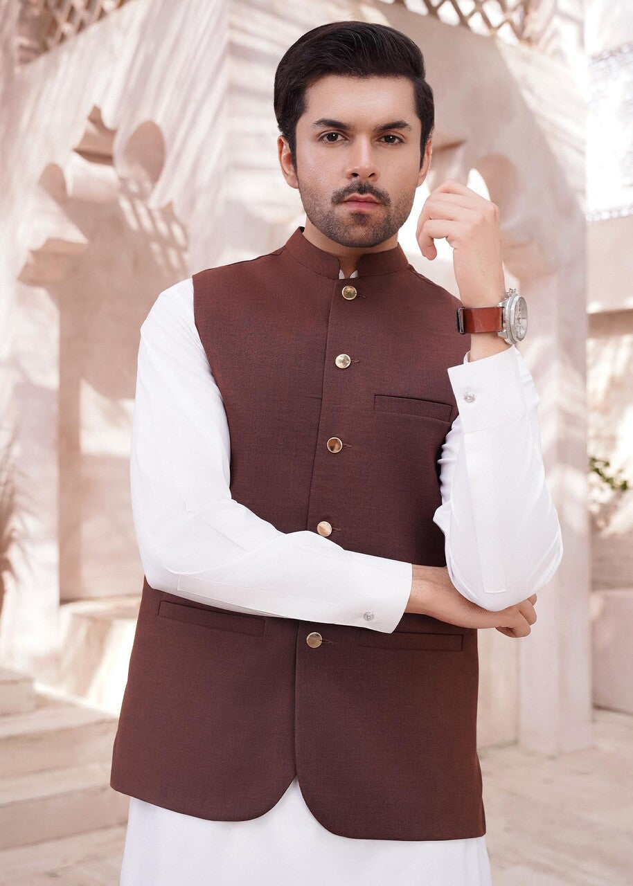 suiting Waistcoat in Brown by Eminence