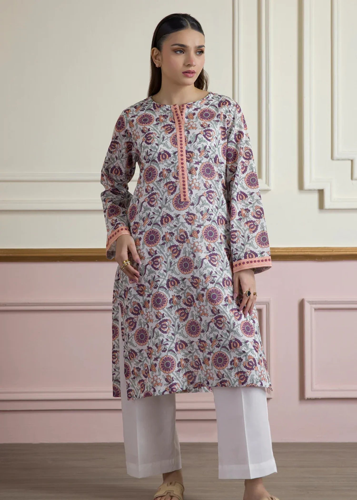 cambric Kurti in White