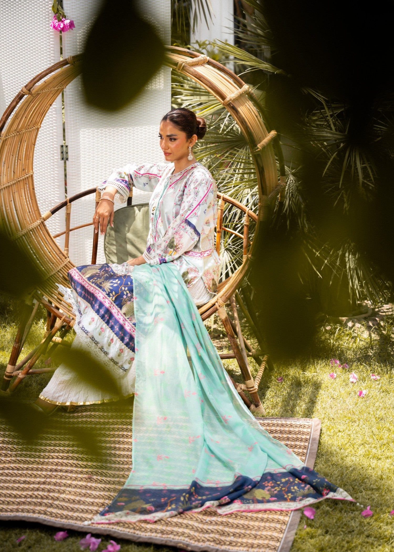 silk Sharara in Off-white