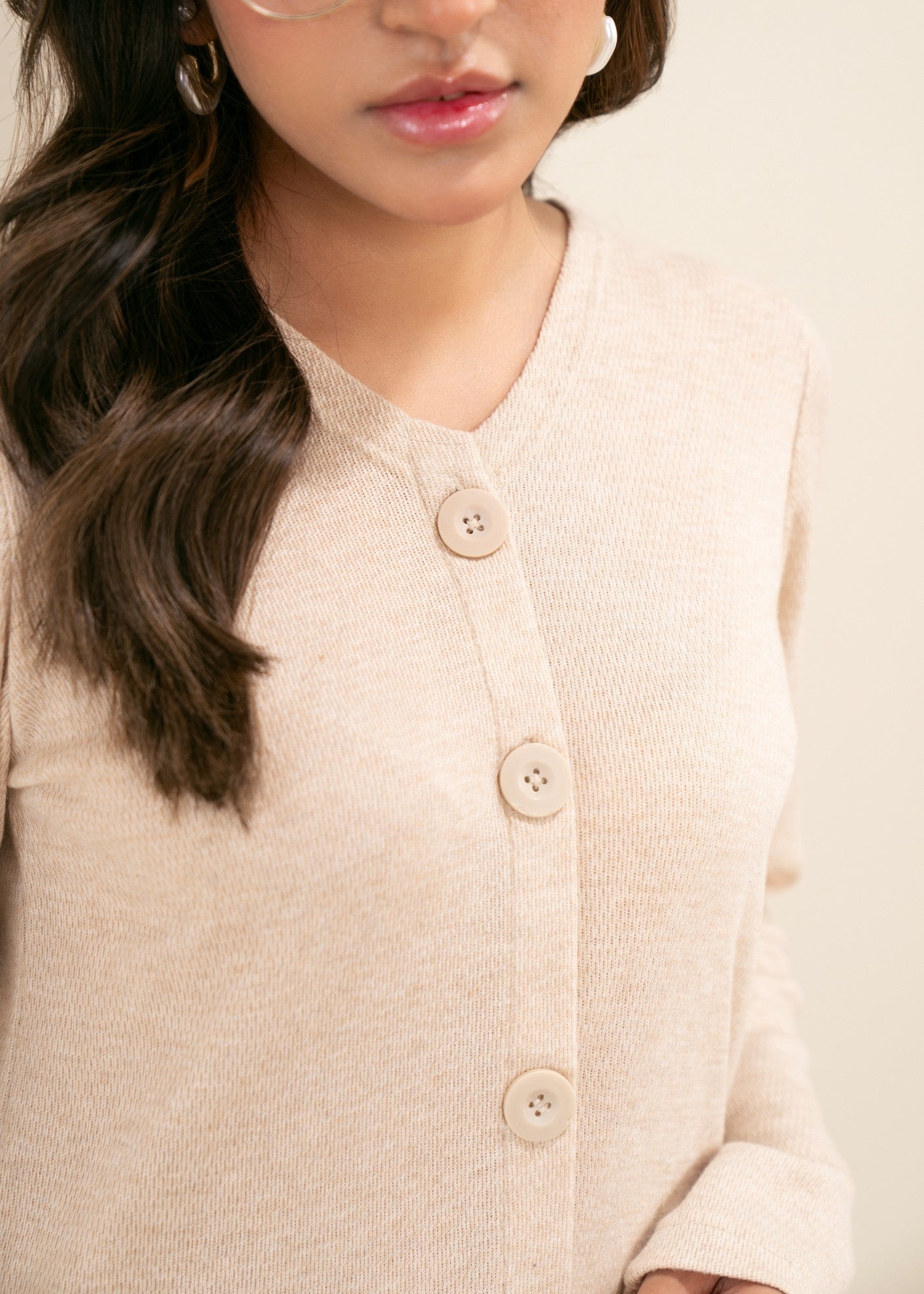 jersey knit Sweater in Off-white