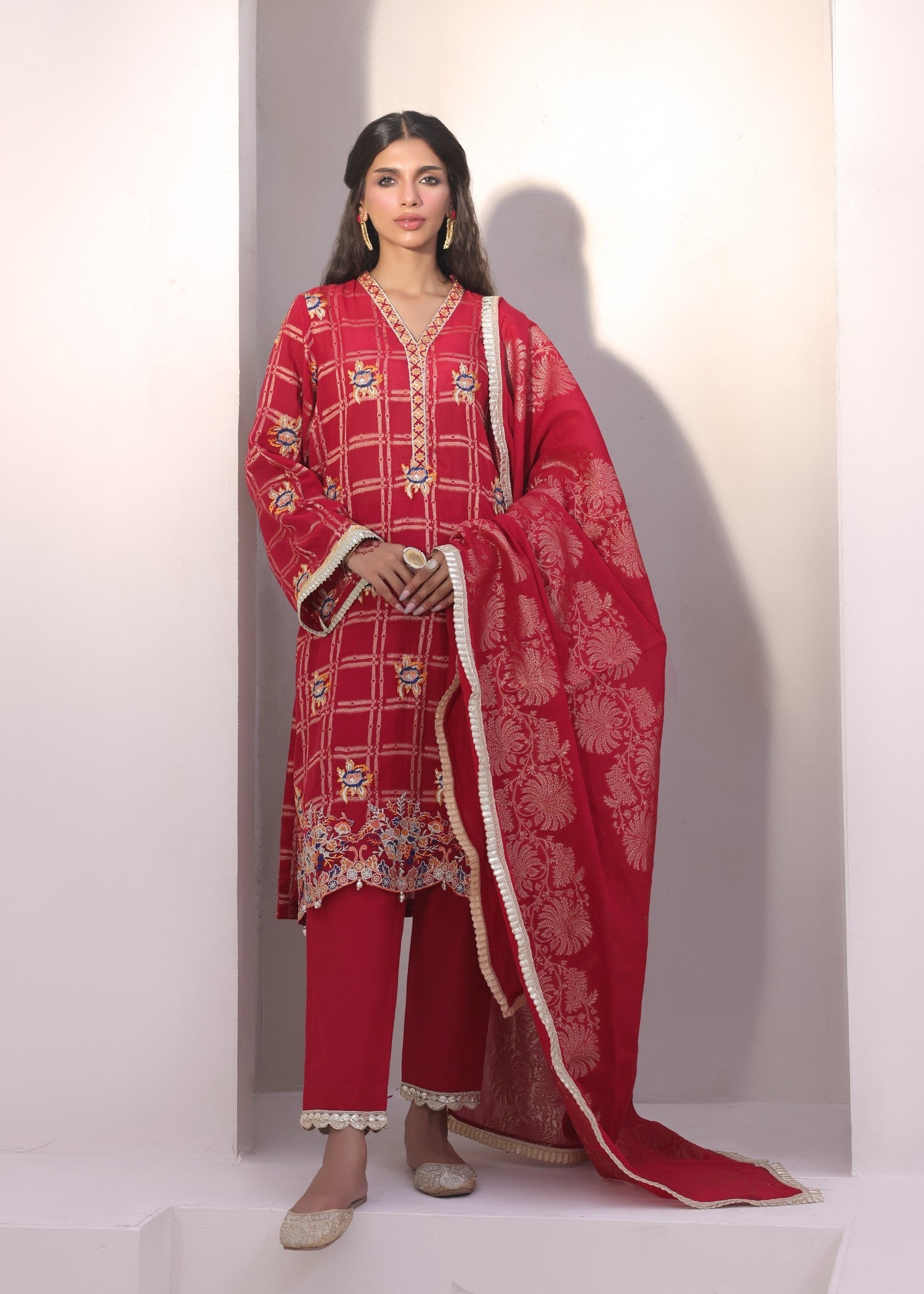 jacquard Unstitched in Red