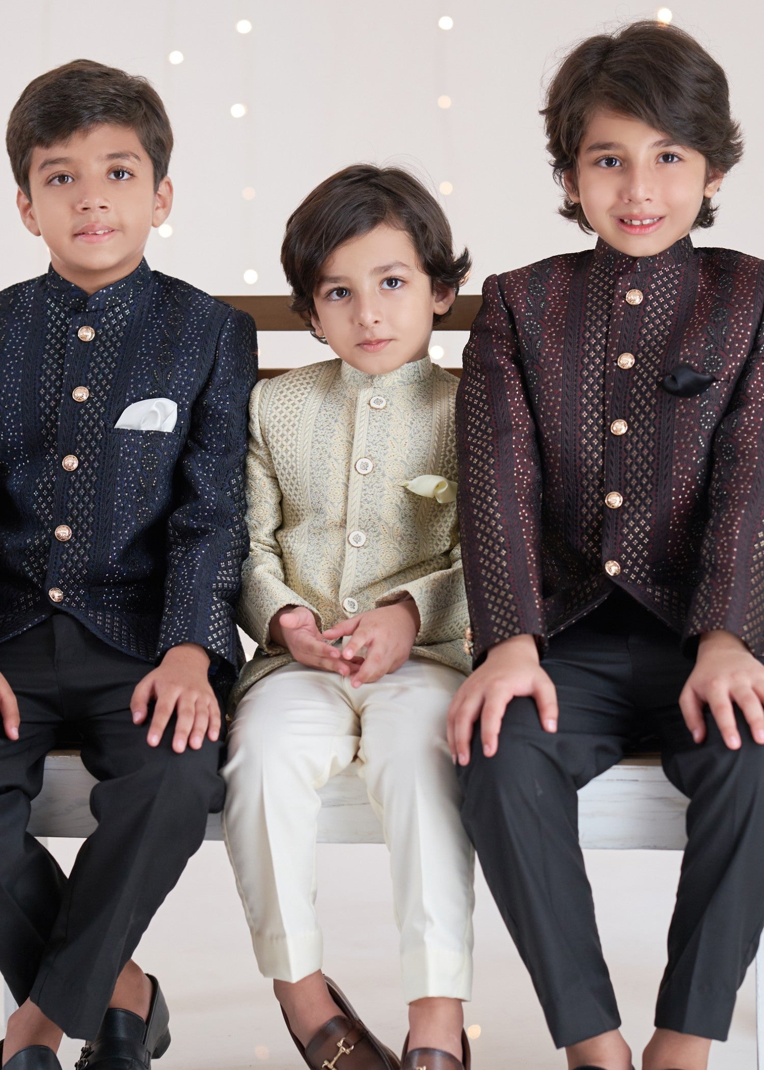 raw silk Prince Coat in Maroon