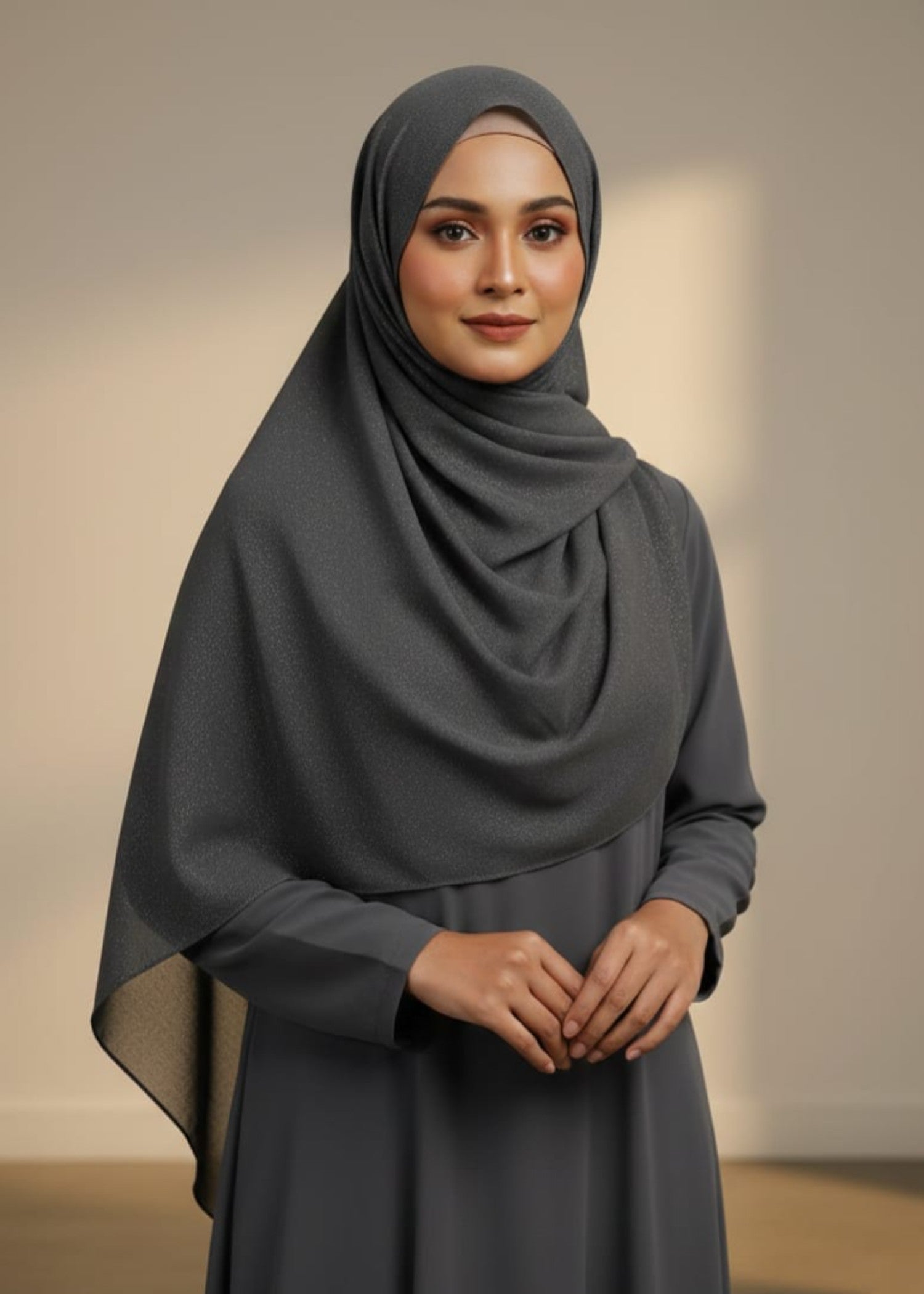 georgette Hijab in Charcoal