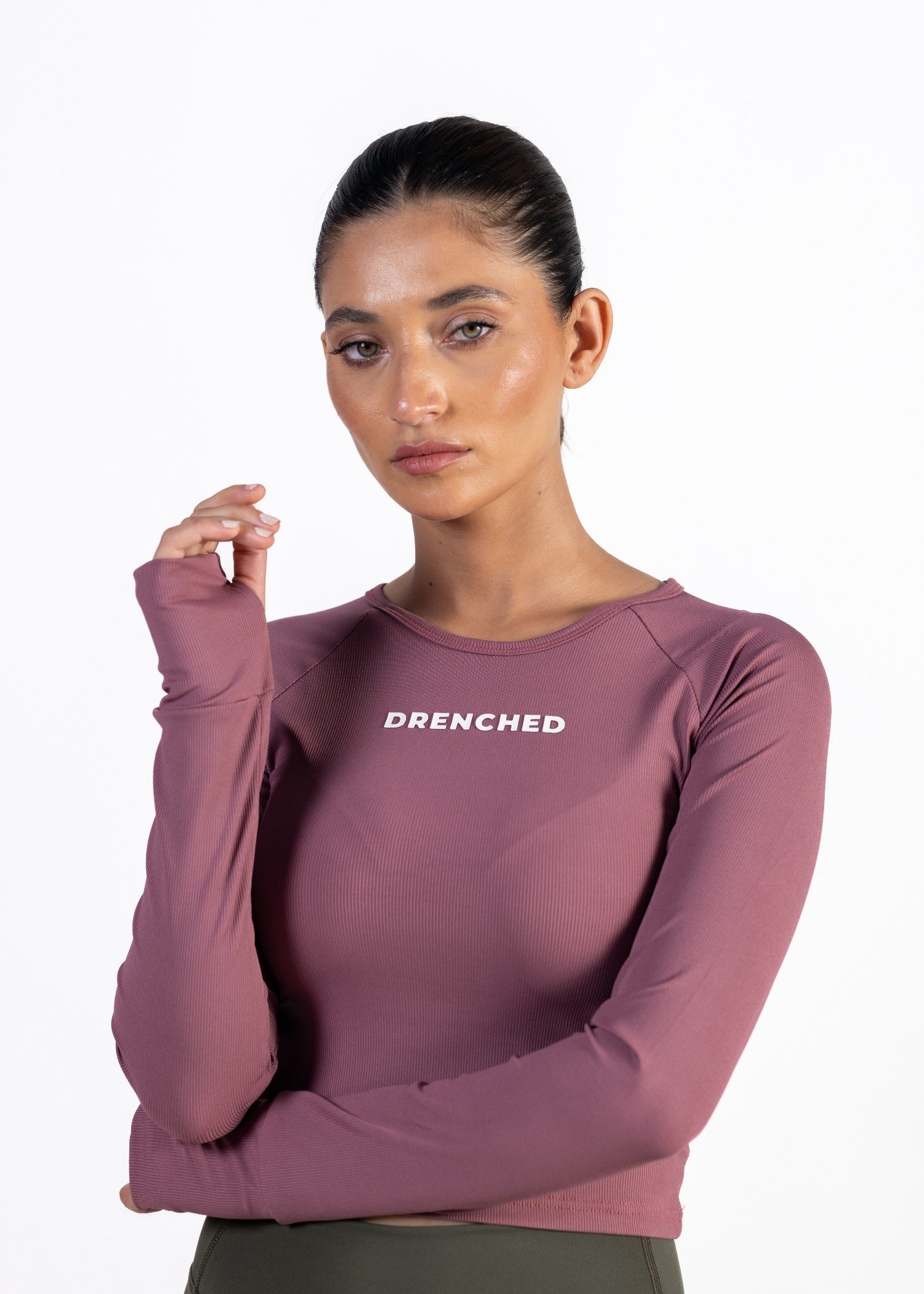 polyester nylon T Shirt in Mauve pink